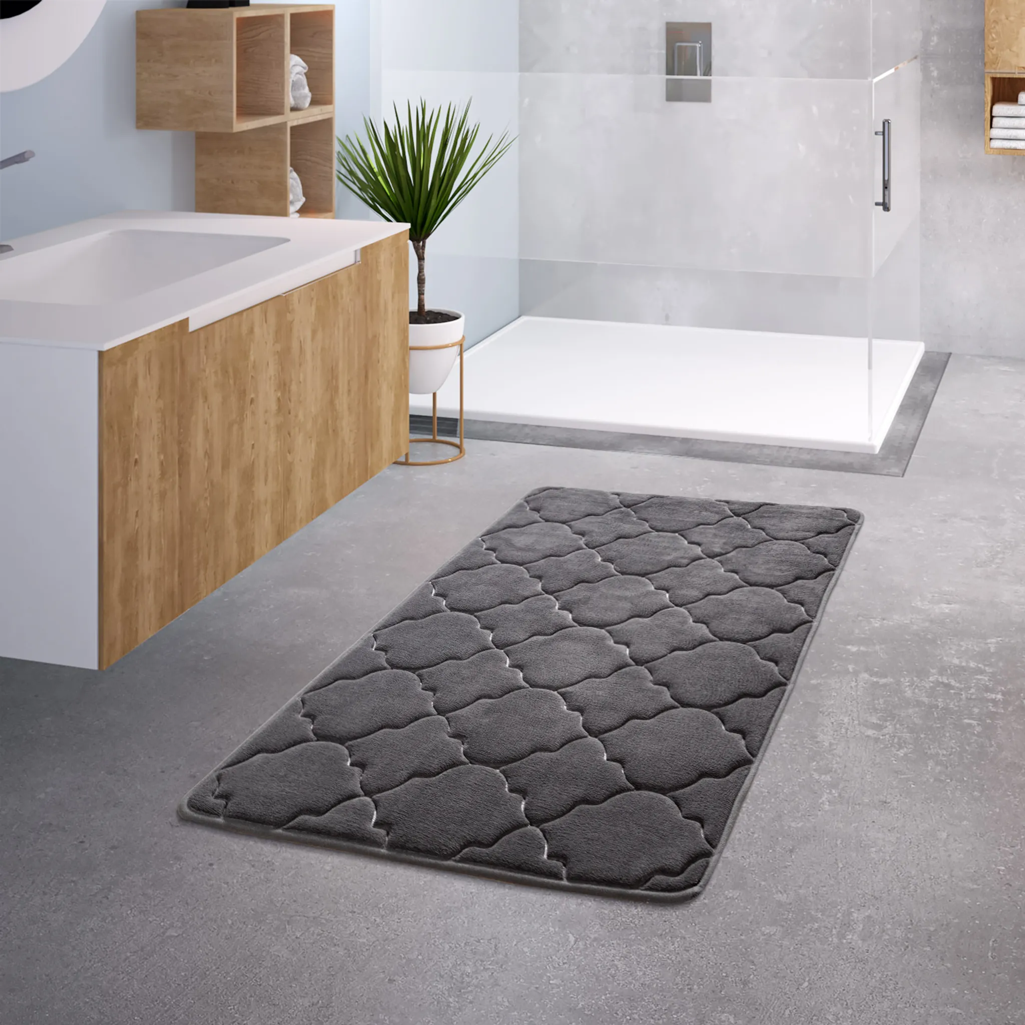 Kaufe Badezimmer absorbierende rutschfeste Matte Eingangstürmatte Duschbad  Badewanne Teppich Badezimmerboden Küchenteppich