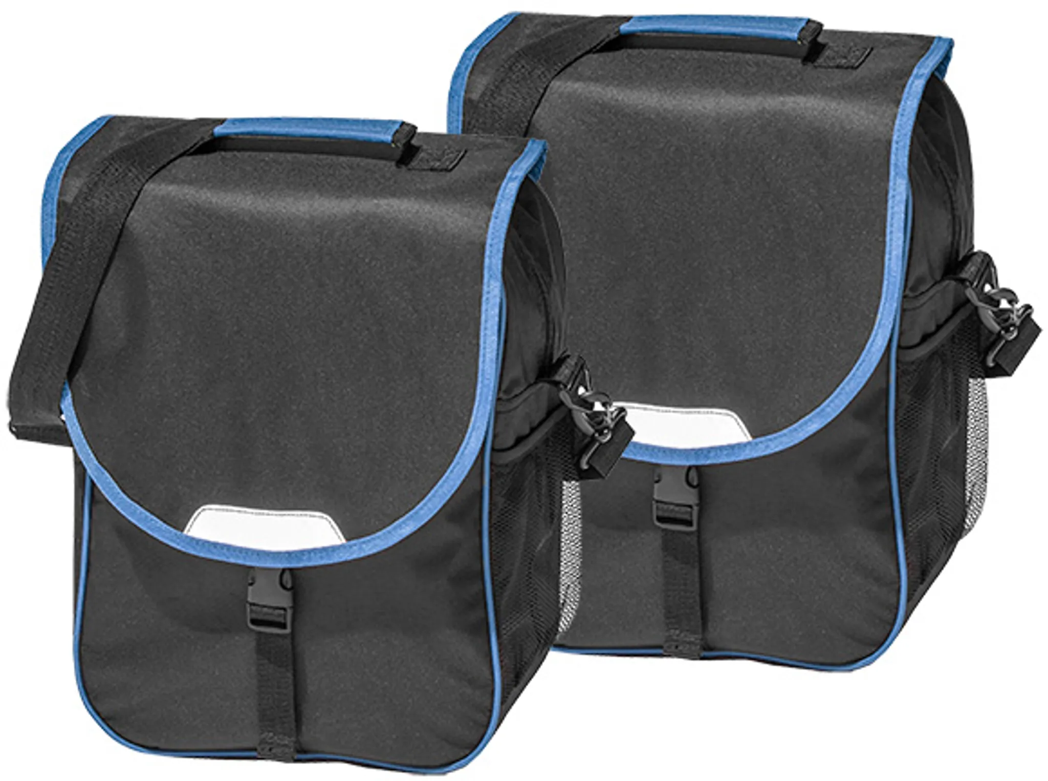Fahrradtasche 16J030-B08 Gepäckträger Tasche schwarz/blau 2er Set | Rahmentaschen