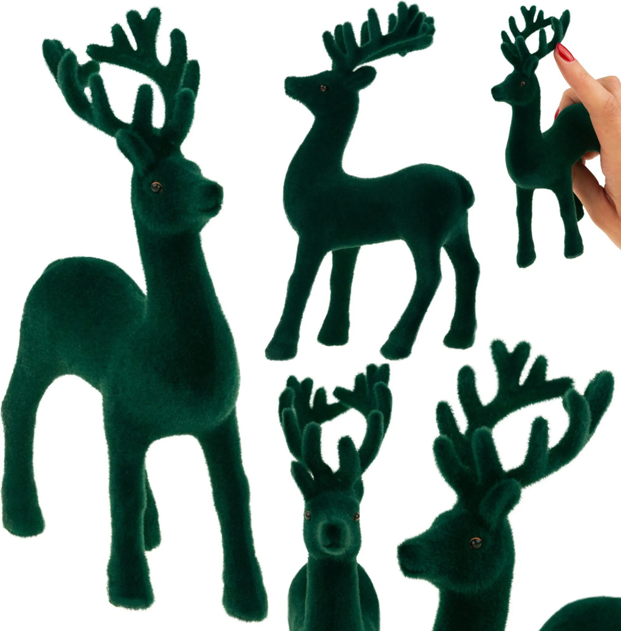 Gonna Per Albero Di Natale Rotonda 90 Cm Con Babbo Natale E Cervo - Decorazione Festiva In Poliestere - 5