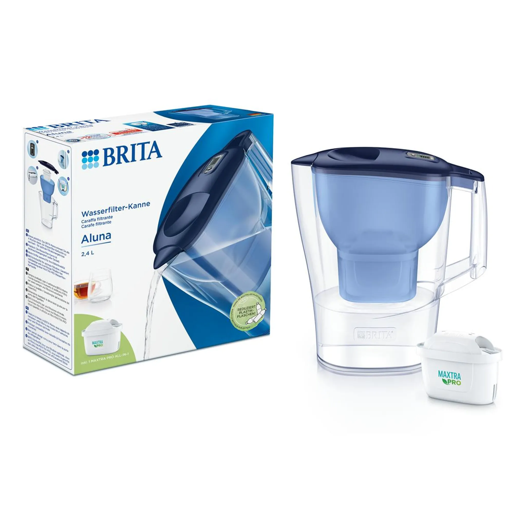 Brita Wasserfilter-Kanne Aluna blau 2,4L