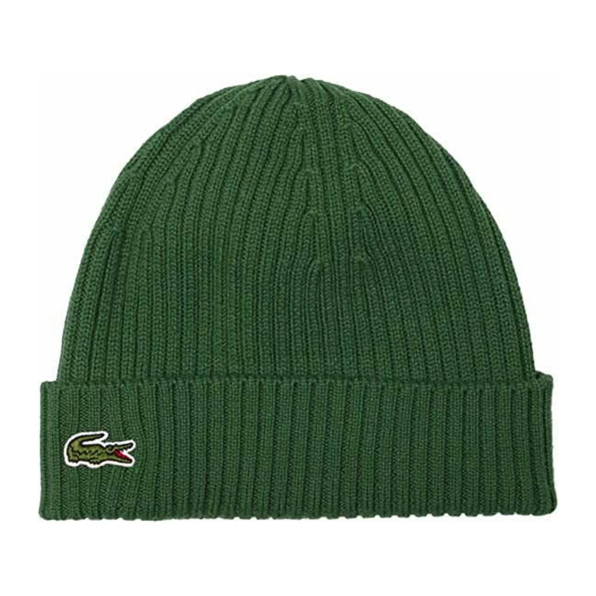 Lacoste - grün Baumwolle gerippt Uni-Mütze
