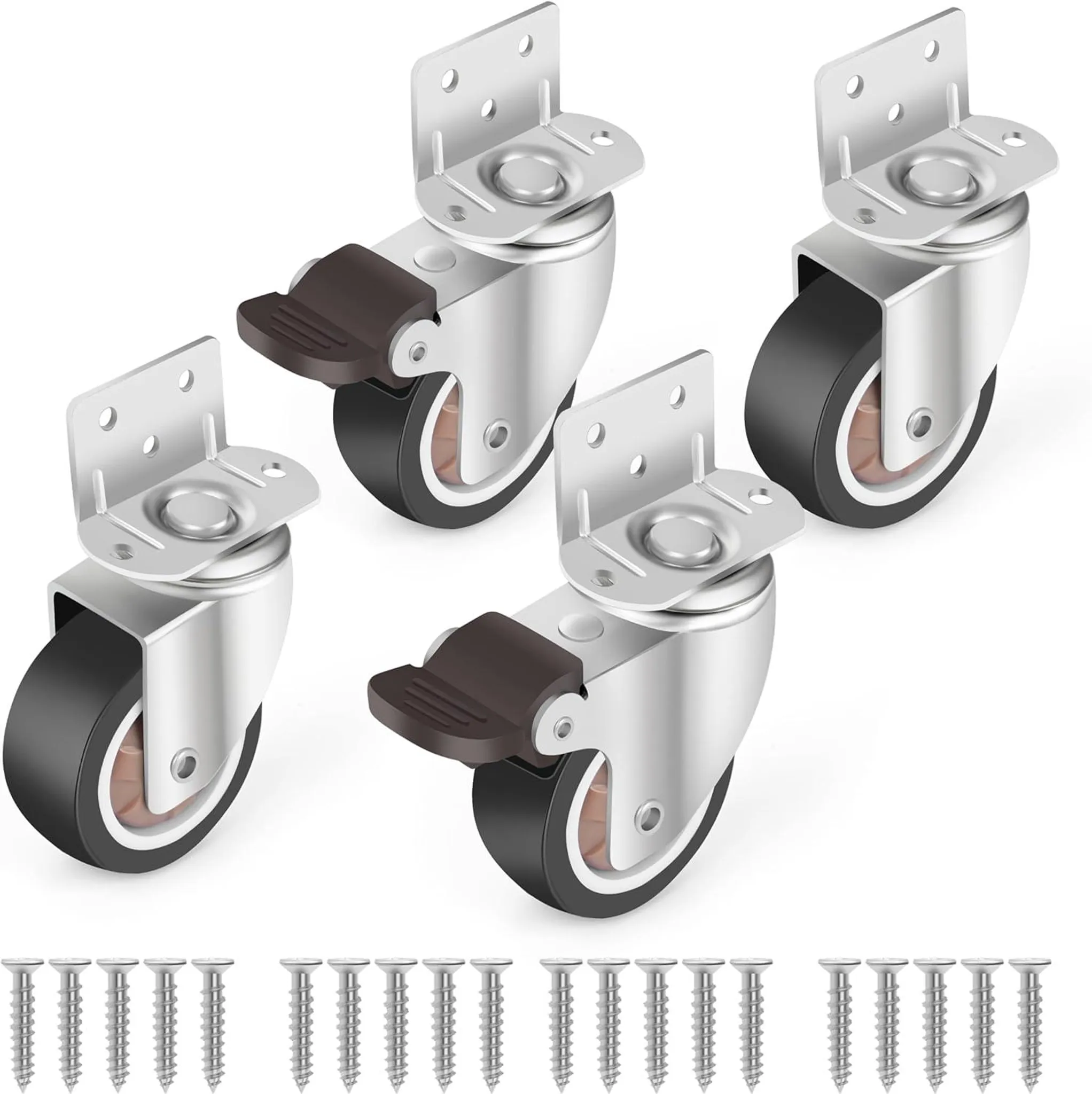 Zylinderrollenstecknuss Set 4 Stück – Metallhülse Für Möbelrollen, 1,1 Cm Innendurchmesser