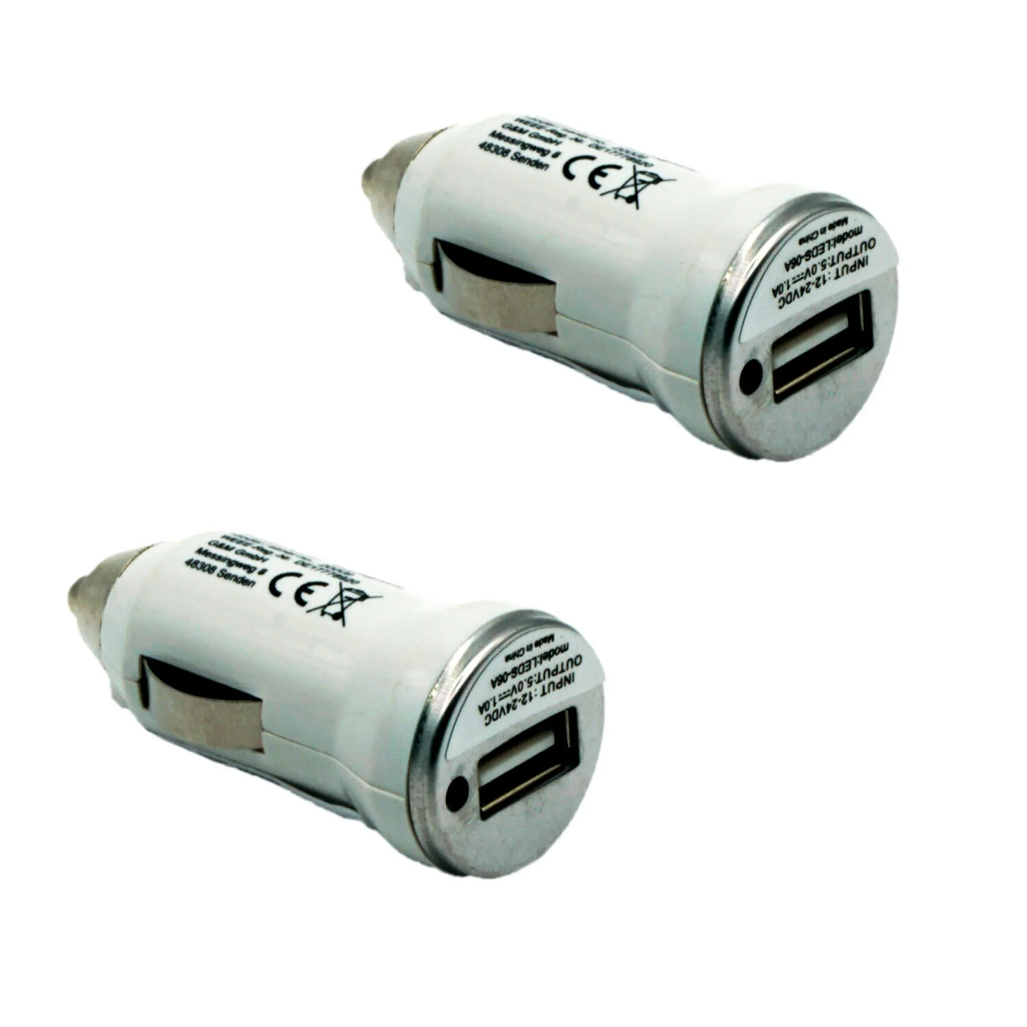 2x Zigarettenanzünder USB Ladegerät Auto KFZ Handy laden Adapter Mini  Stecker