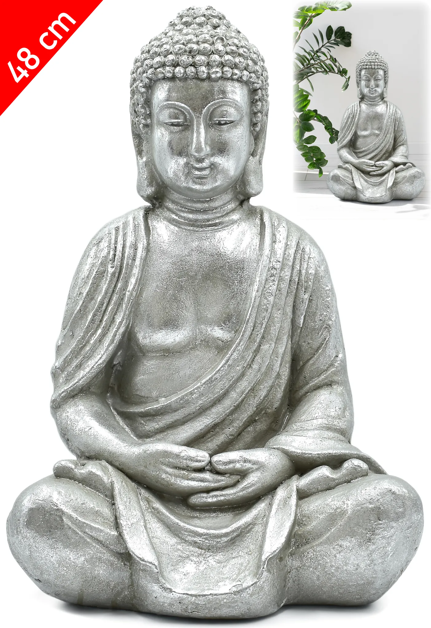 Buddha Figur sitzend 24cm groß, Dekofigur für   Kaufland.de