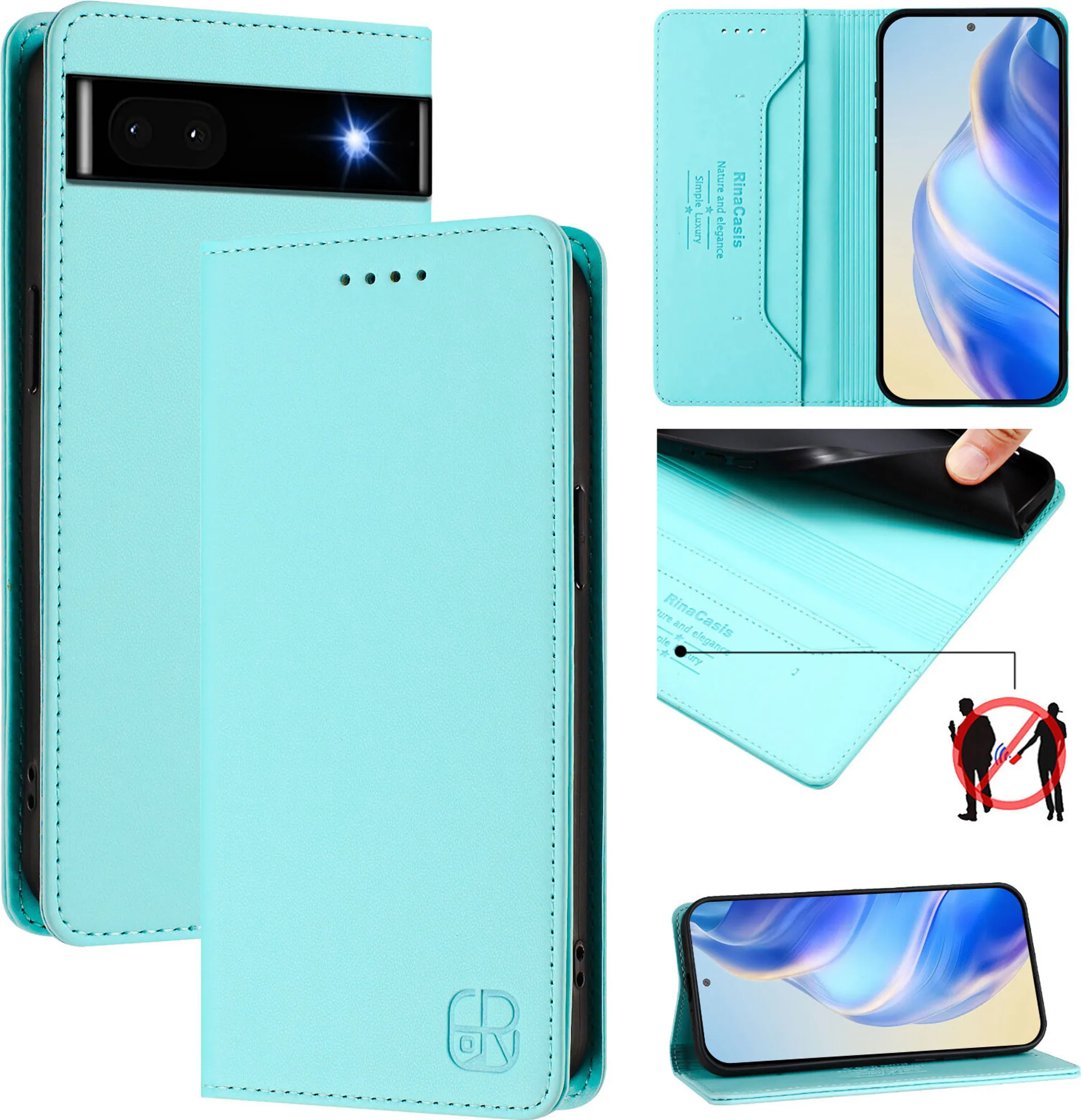 XINQCASE Cover per Google Pixel 7a, Custodia a Portafoglio