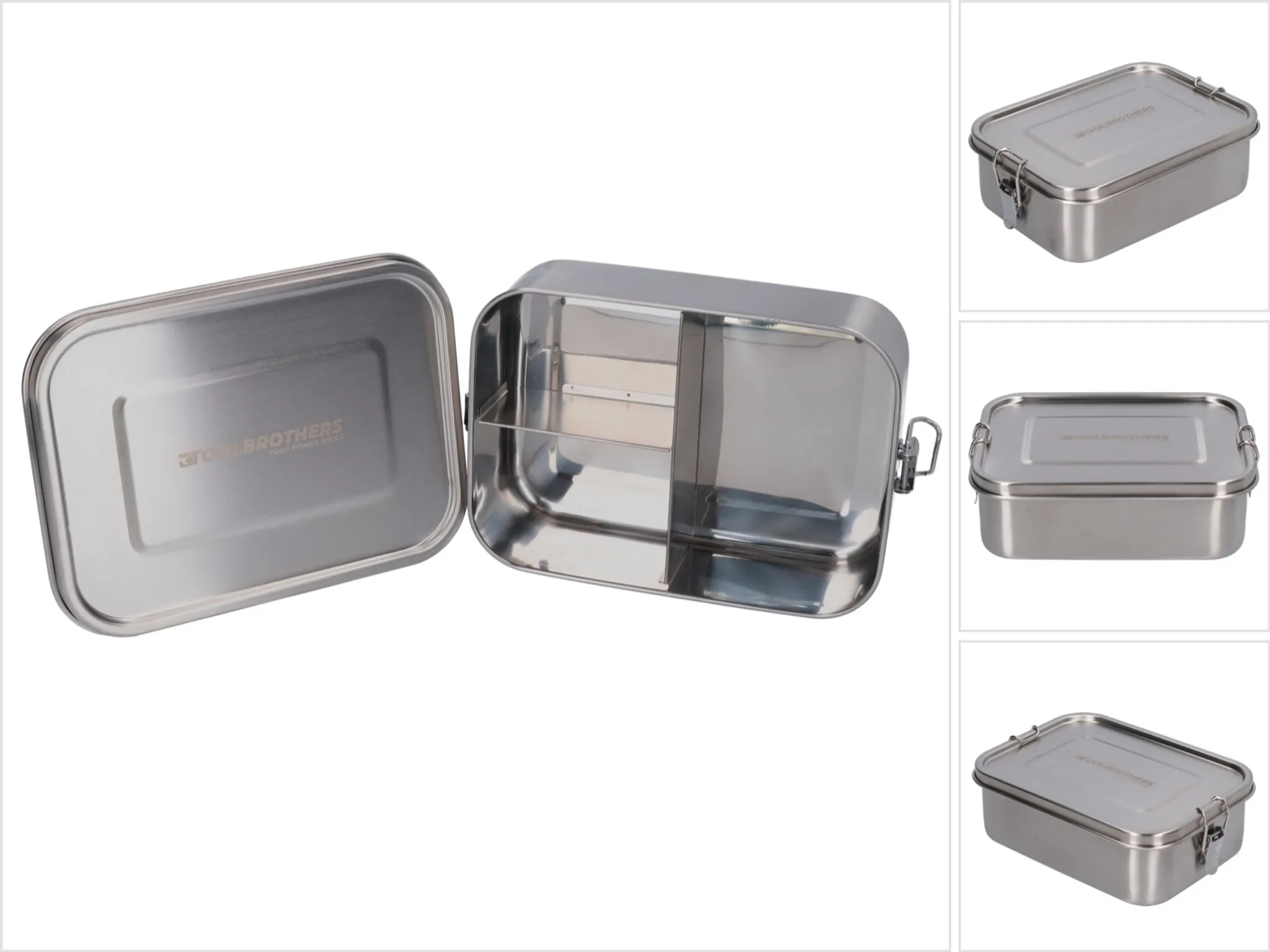Contenitore Per Pane In Acciaio Inox 34x23x14,5 Cm Con Coperchio Arrotolabile E Fori Di Ventilazione