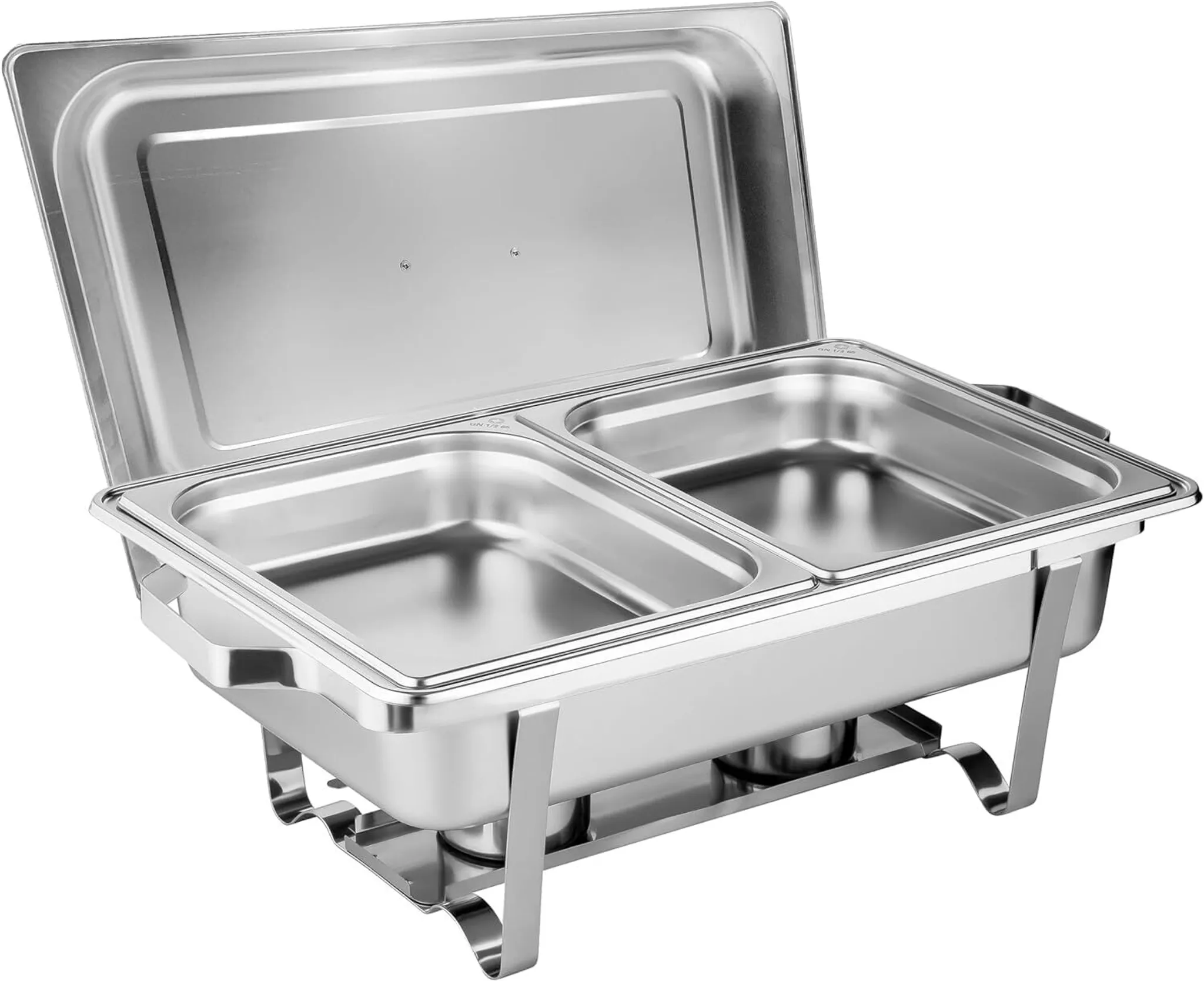 Morleos Speisewärmer Chafing-Dish – 2x 1/2 GN, Edelstahl, Für Buffet & Catering