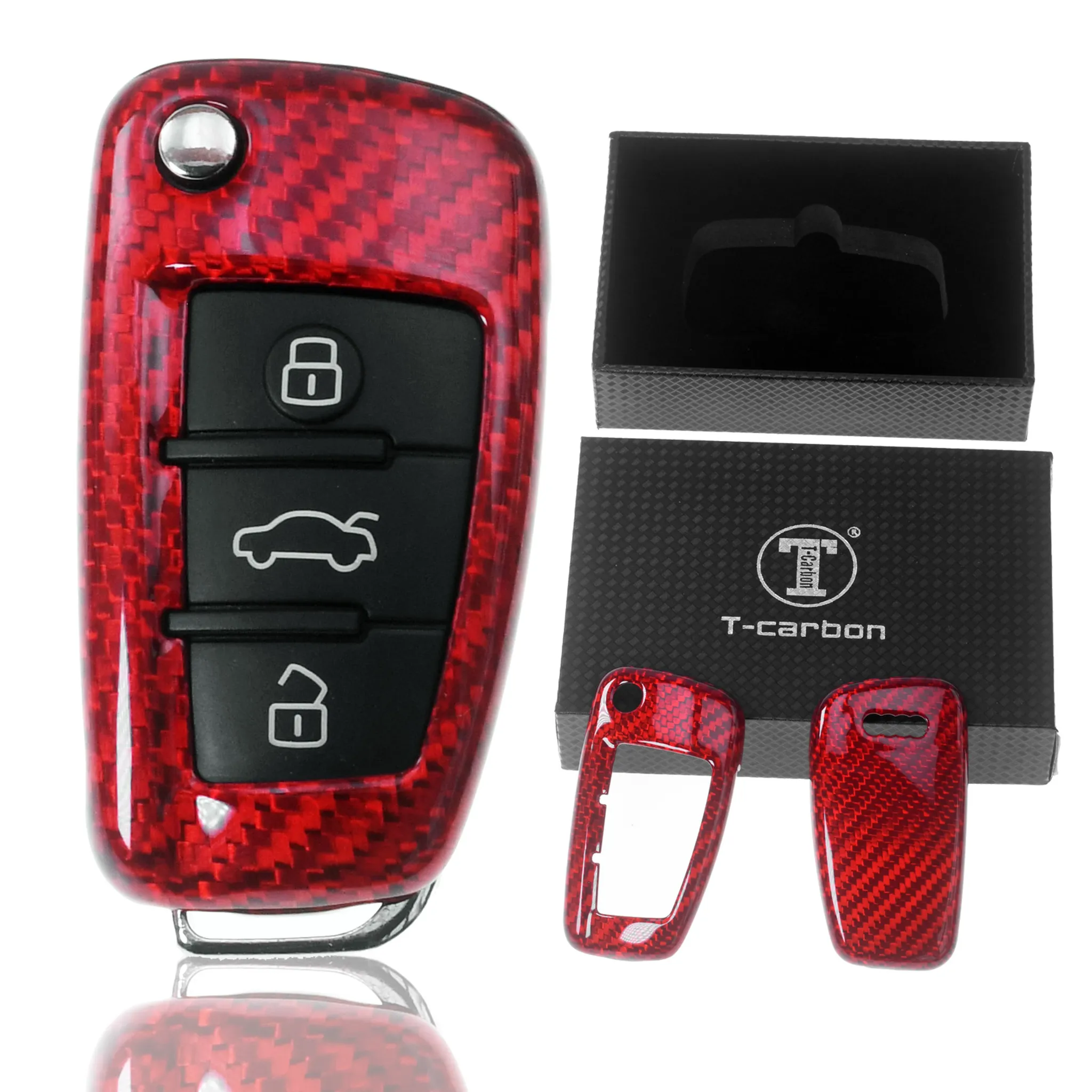 Silikon Carbon-Look Schlüssel Cover passend für Audi Schlüssel