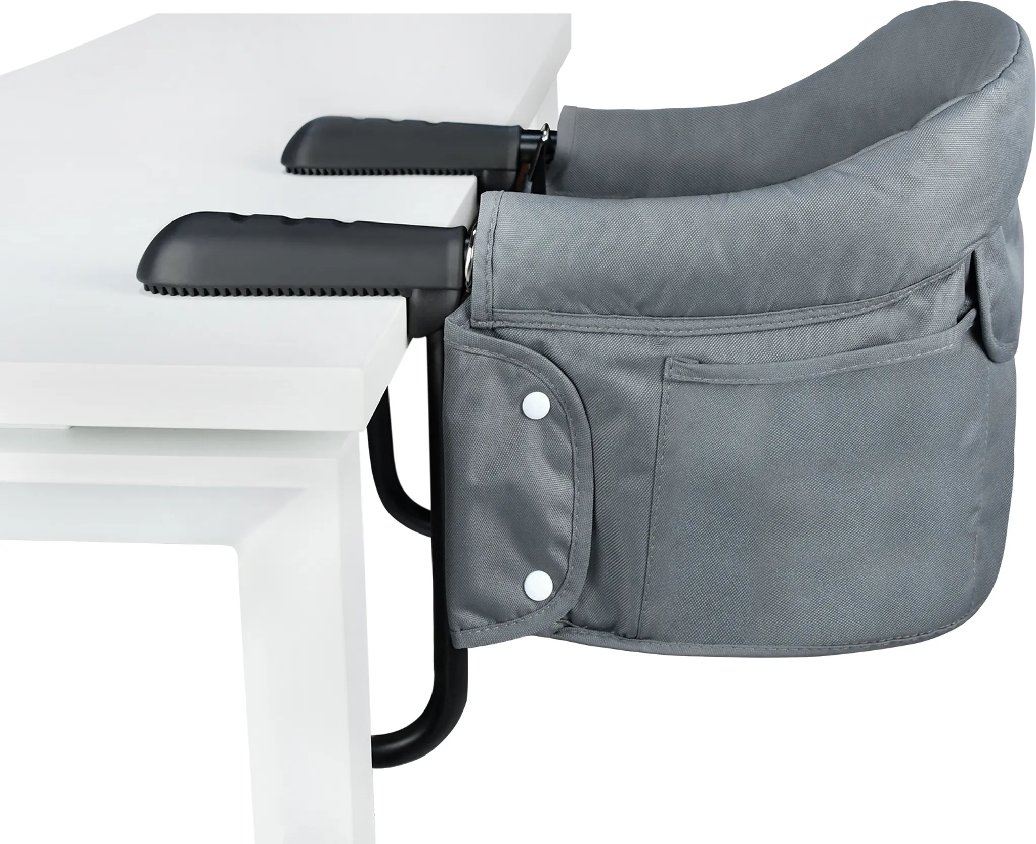 Seggiolone Da Tavolo Pieghevole Per Bambini Con Vassoio E Imbracatura 5 Punti – Grigio, Portatile Per Casa E Viaggi (6-36 Mesi)