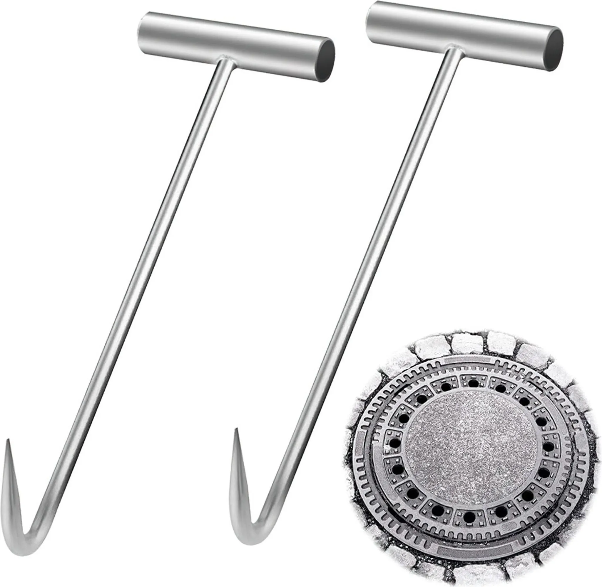 Varile 76cm Kanalhaken lackierter Stahl Schachthaken Kanaldeckelheber Schachtdeckelhaken Varile 76cm Kanalhaken lackierter Stahl Schachthaken Kanaldeckelheber Schachtdeckelhaken