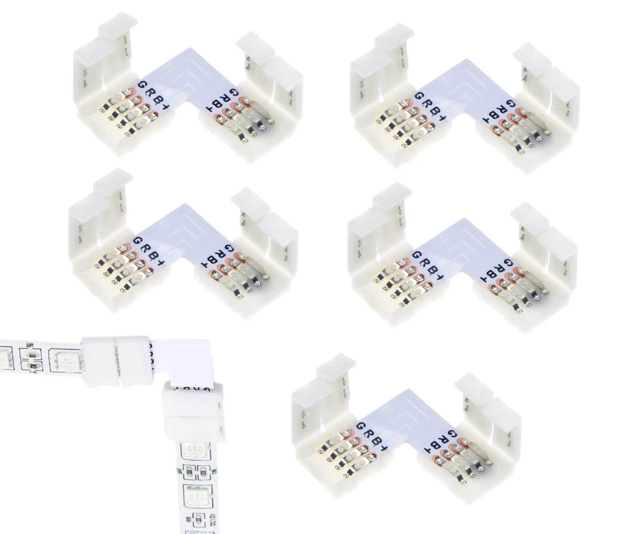 Verbinder Eckverbinder Steckverbinder Schnellverbinder für LED Streifen schwarz 
