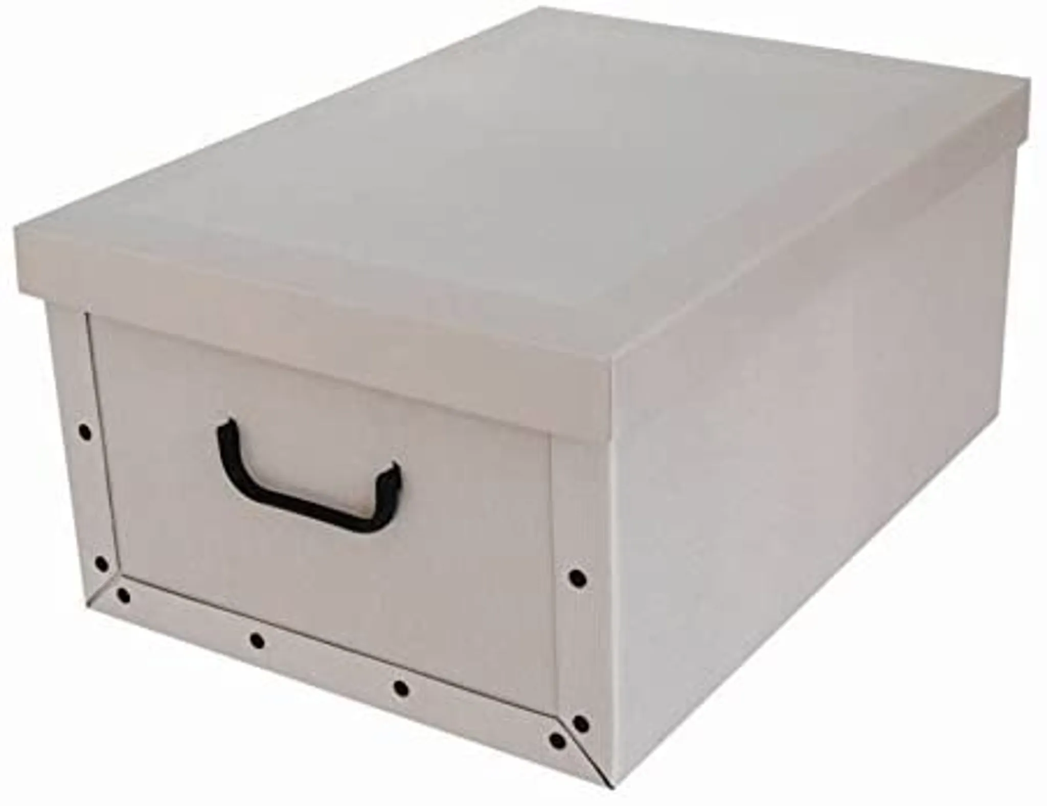 Aufbewahrungsbox klein Natur mit Deckel/Griff 37x30x16cm Allzweckkiste  Pappbox Aufbewahrungskarton w, € 6,49