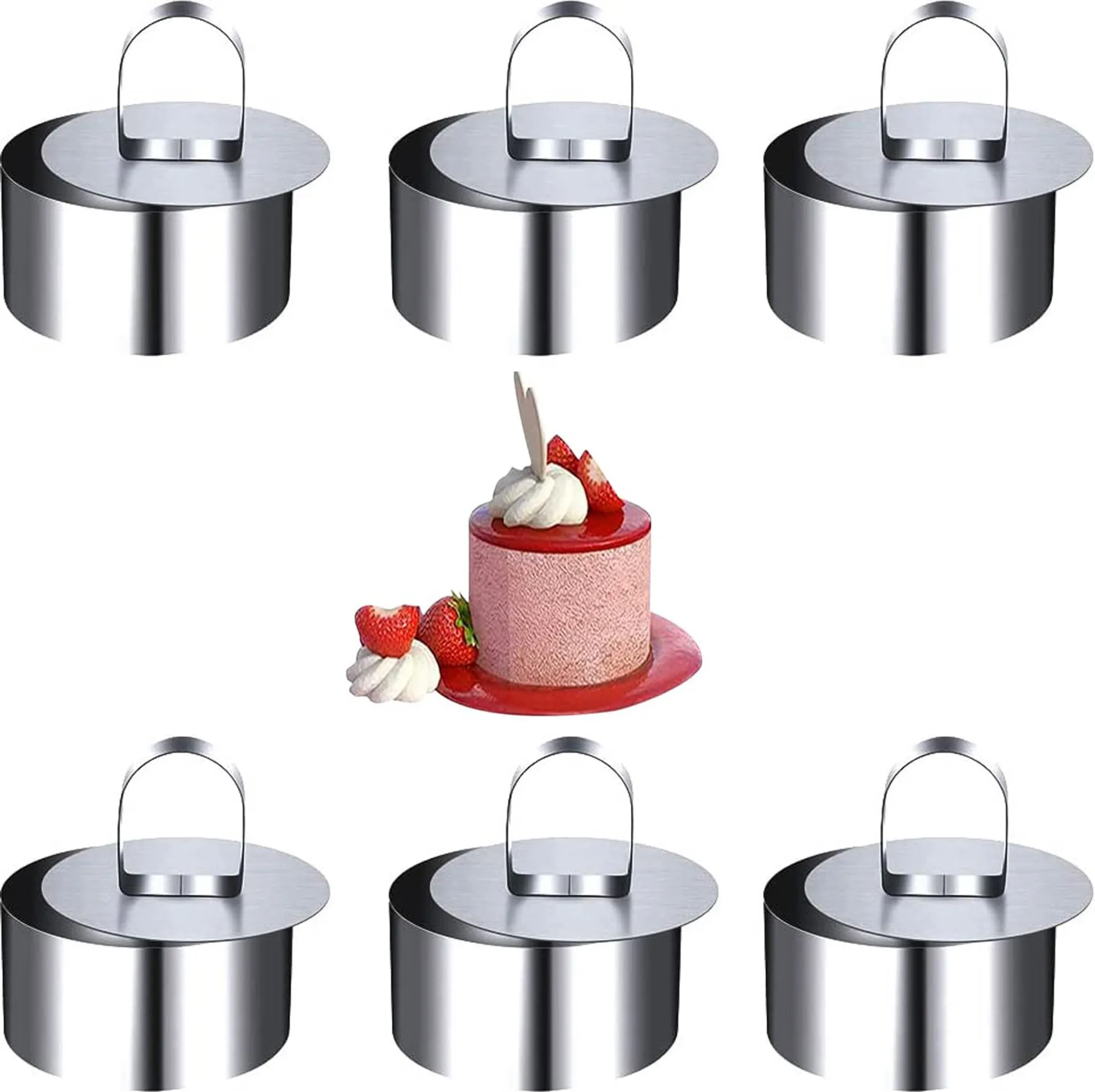 14-teiliges Edelstahl-Törtchenring-Set – 5,1 Cm, Hitzebeständig