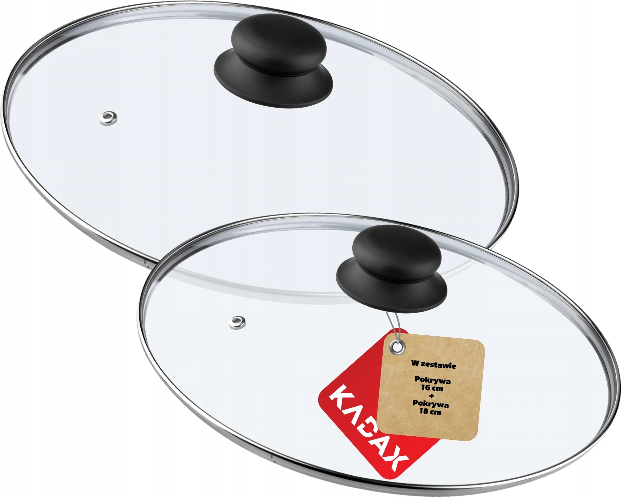 Couvercle De Casserole Universel En Verre Kadax - Poignée Noire, Résistant à La Chaleur, Tailles 14 à 30 Cm