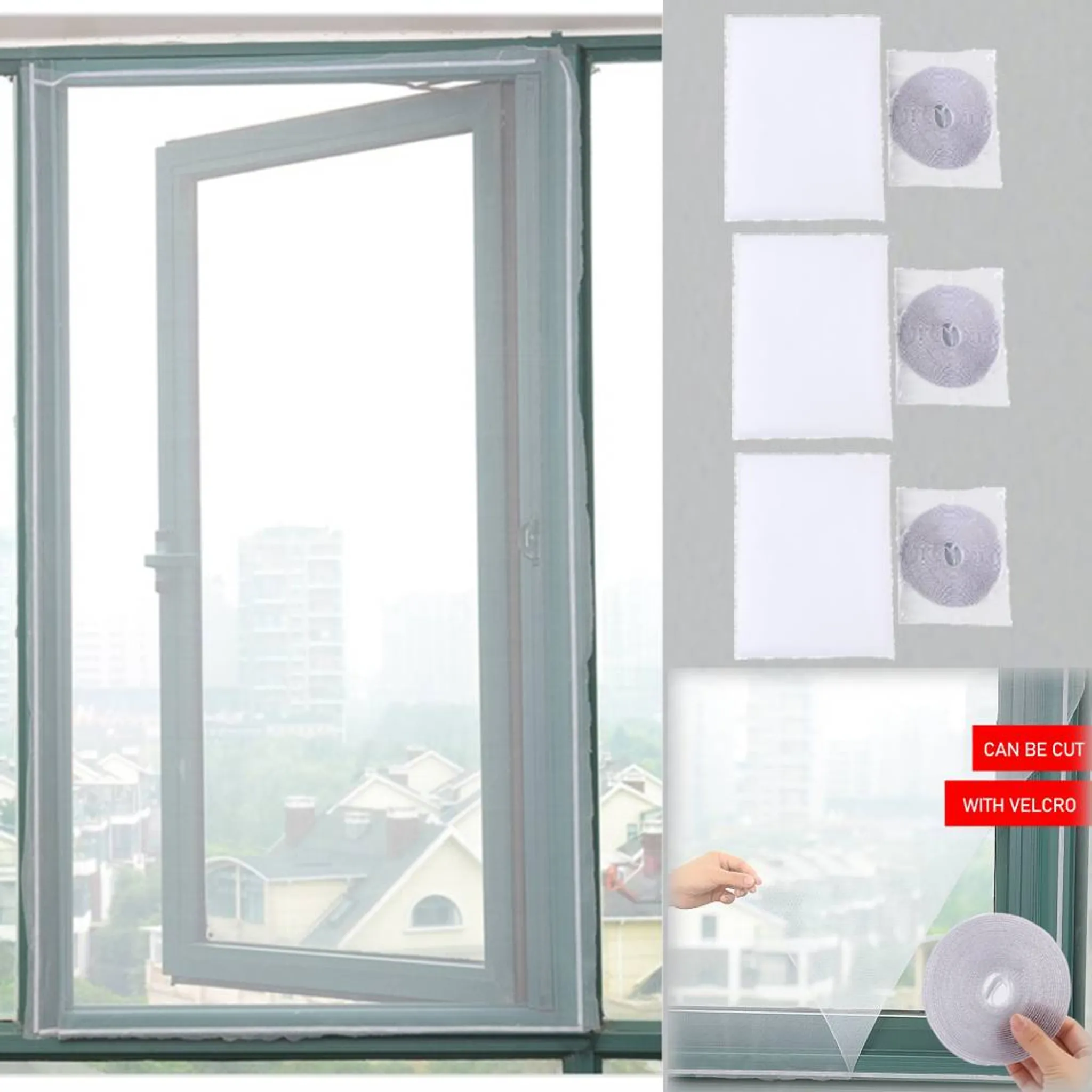 Fliegengitter Fenster Magnet 110 x 150 cm, Insektenschutz Magnet  Fliegengitter, Ohne Bohren für Alle Arten von Fenstern, Schwarz :  : Baumarkt