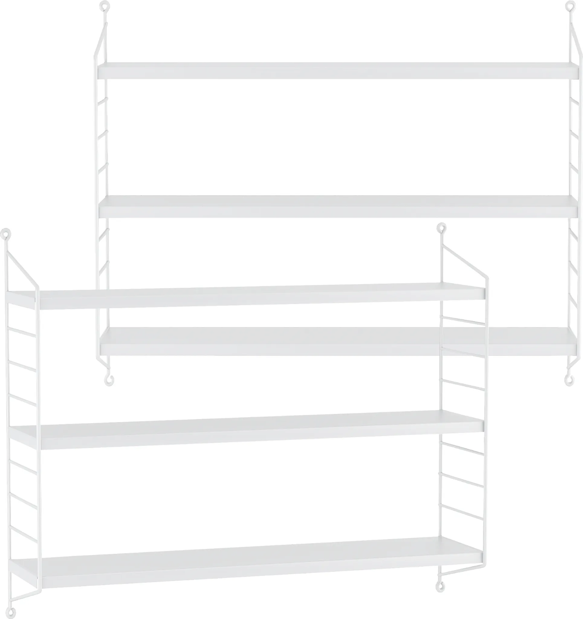 En.casa Wandregal Stfold Mit 3 Ablagen (100x80x21 Cm) - Schwebendes Bücherregal In Weiß