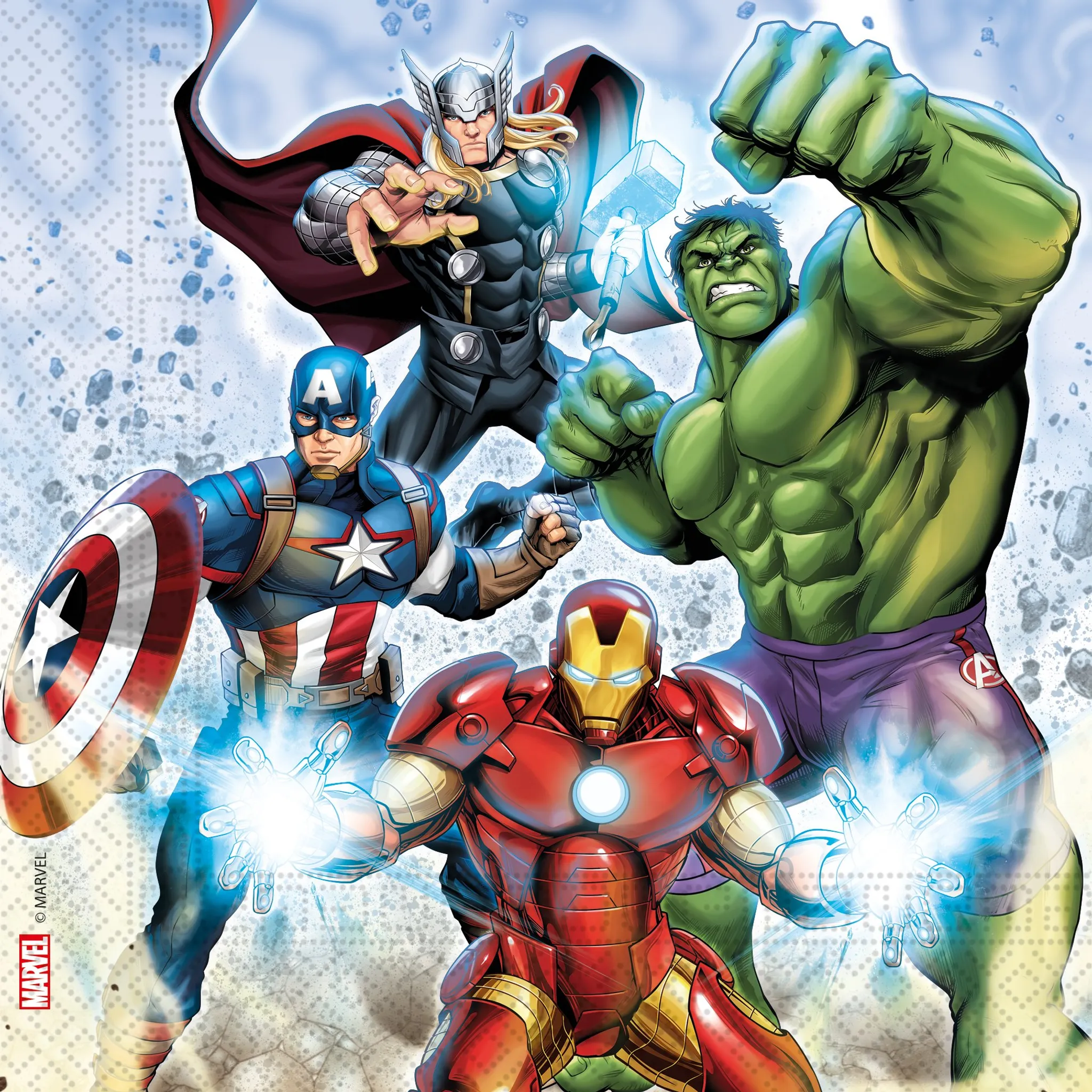 Servietten Avengers, 20 Stück, mit Hulk