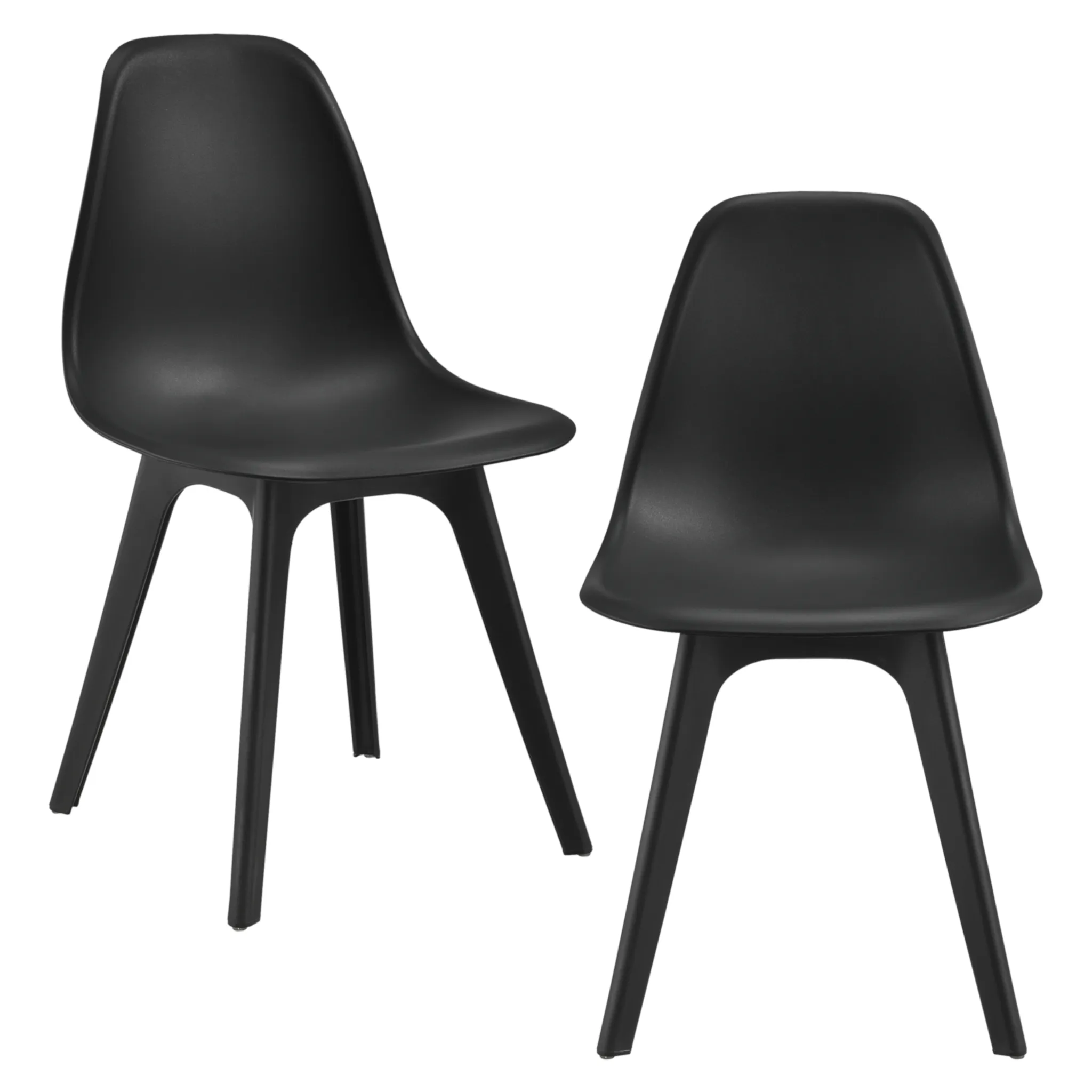 ® 2x Design Stühle 82x46,5cm Schwarz Esszimmerstühle Stuhl Set Retro en.casa 