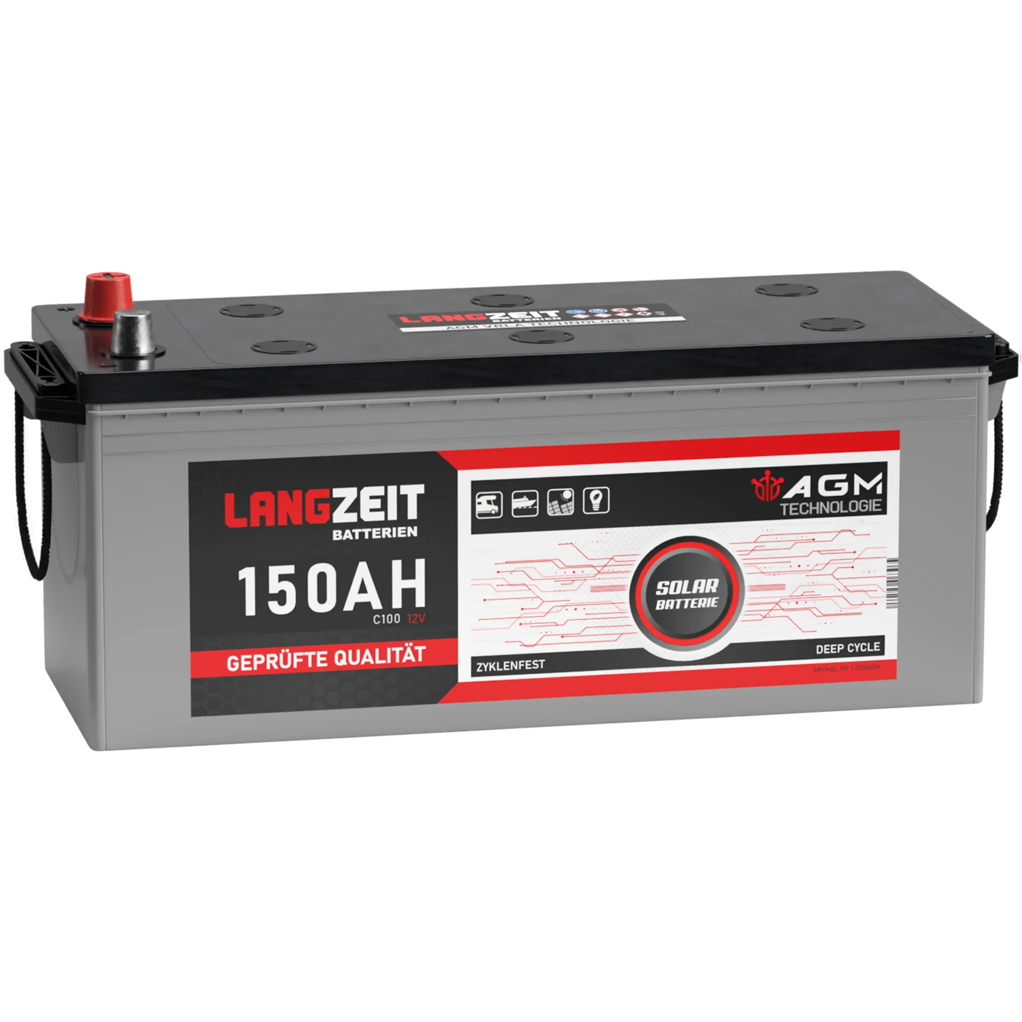 Langzeit AGM Batterie 12V 150AH Solarbatterie