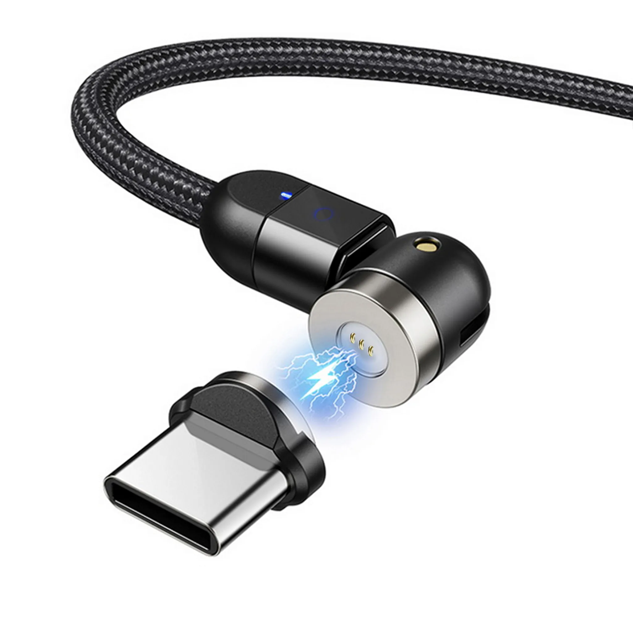 Magnetisches USB-C-Ladekabel 2 Meter mit LED-Licht 3A Schnellladung