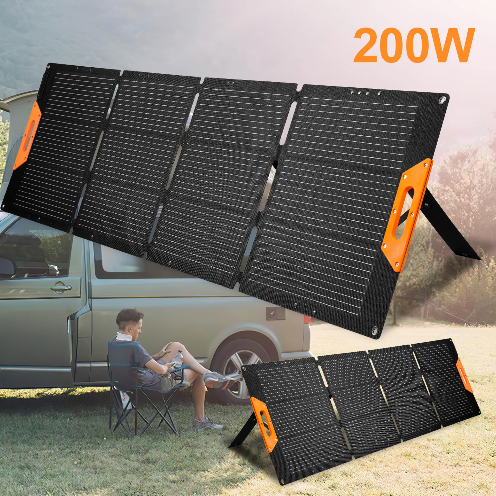 100w 200w 300w 12v Faltbar Tragbar Solarpanel für  Autobatterie/Wohnmobil/Camping