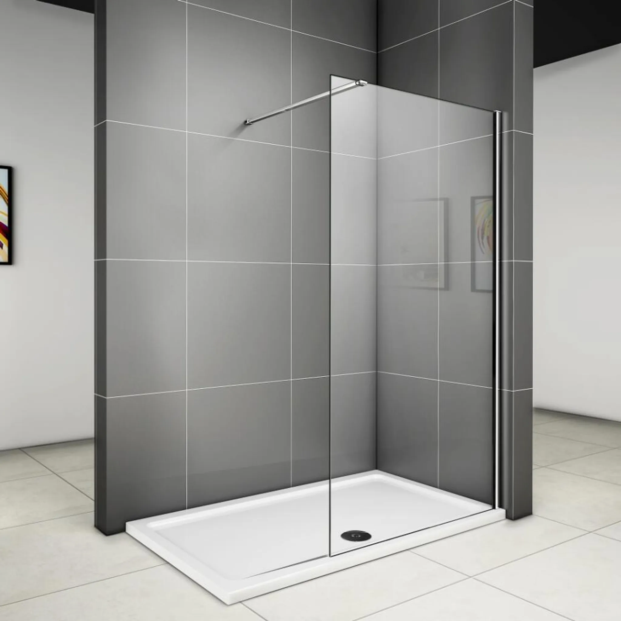 Duschwand 160x200 Cm – 8 Mm Nano Glas, Easy-Clean & Bodeneben