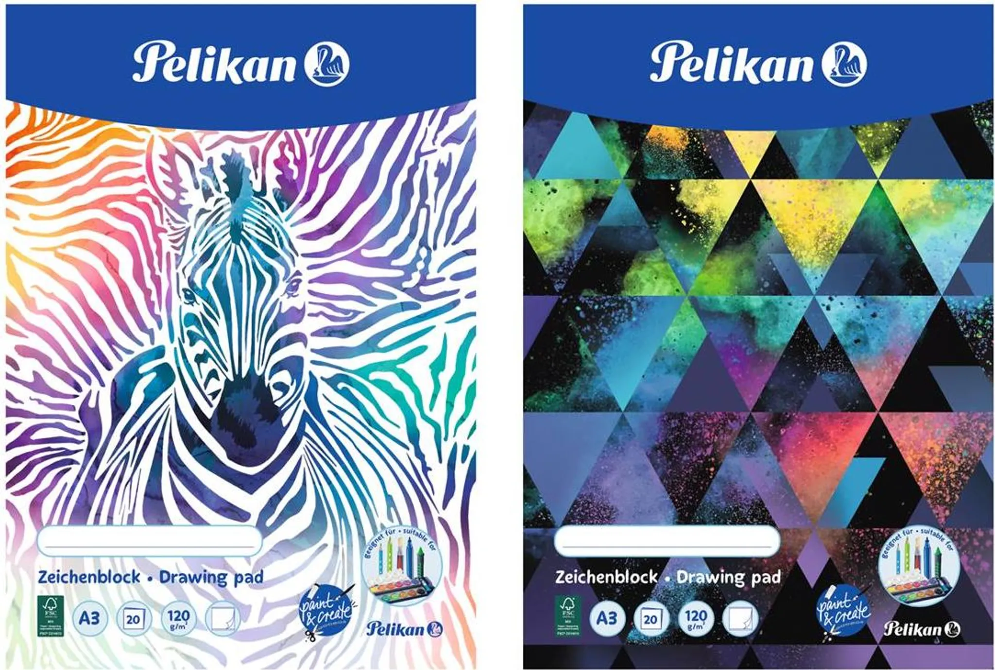 Landré Zeichenblock A3 20 Blatt - 10er Pack Mit Tier-Motiven 100g/m²