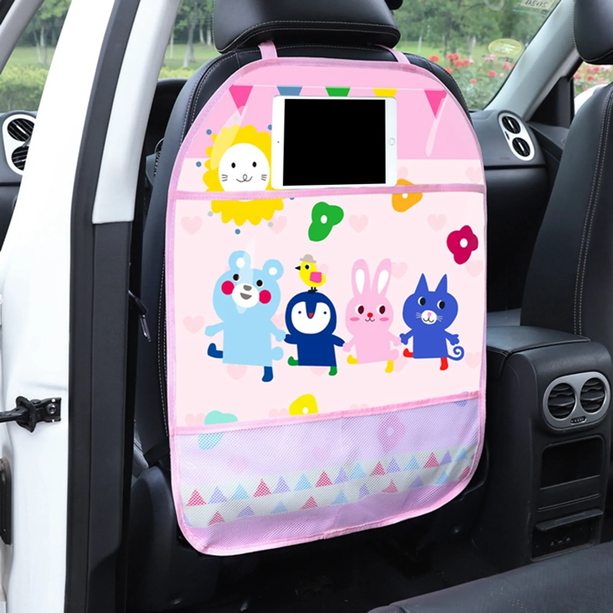 Rückenlehnenschutz Auto Kinder,2 Stück Multi Taschen Auto Organizer  Rücksitz Autositz für Kinder, 600D Oxford Wasserdicht mit Tablet Halterung  Tasche