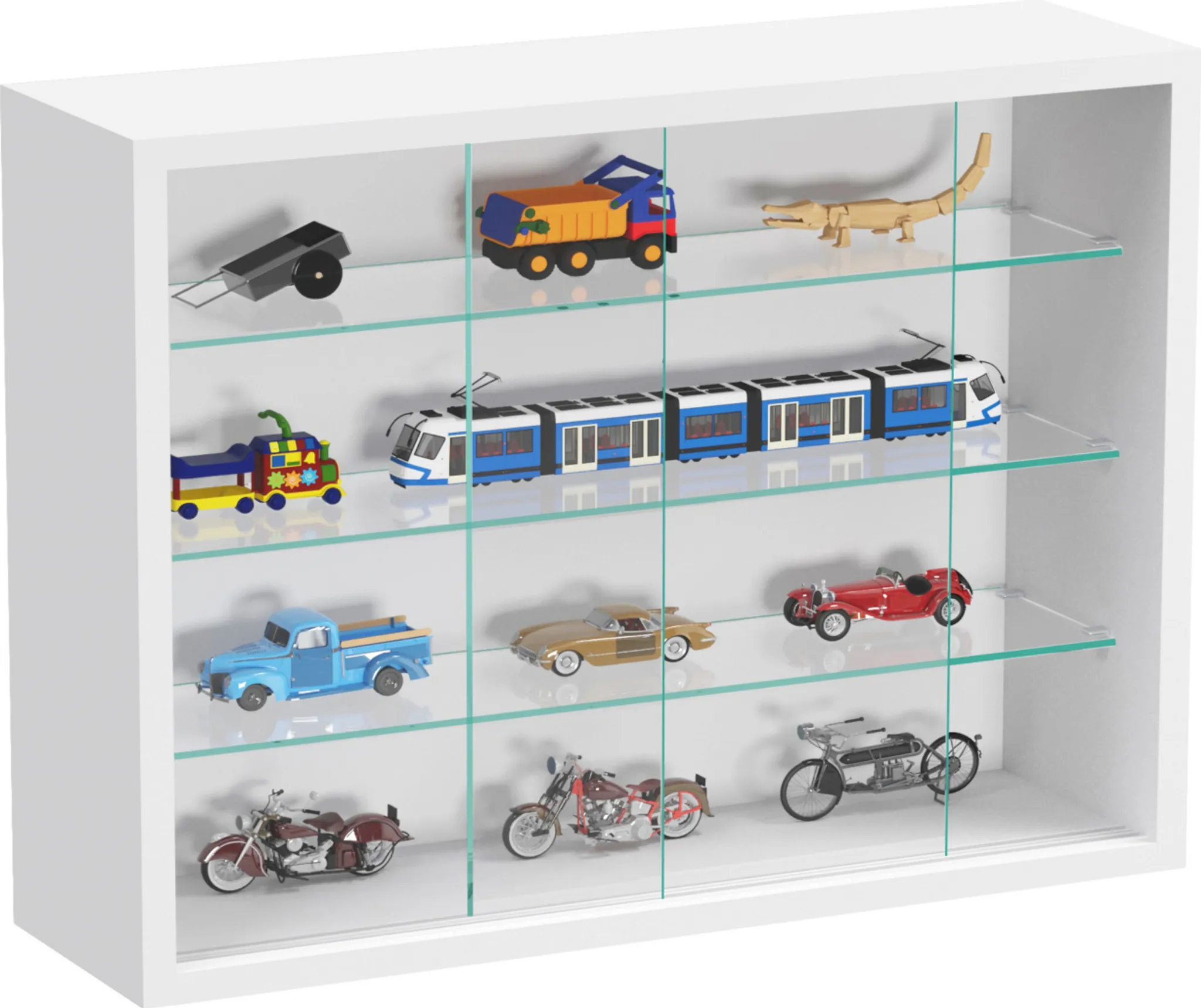 QOTSTEOS 6 Stück 3D-Schmuckvitrine – Schwebendes Display, Transparent & Staubdicht