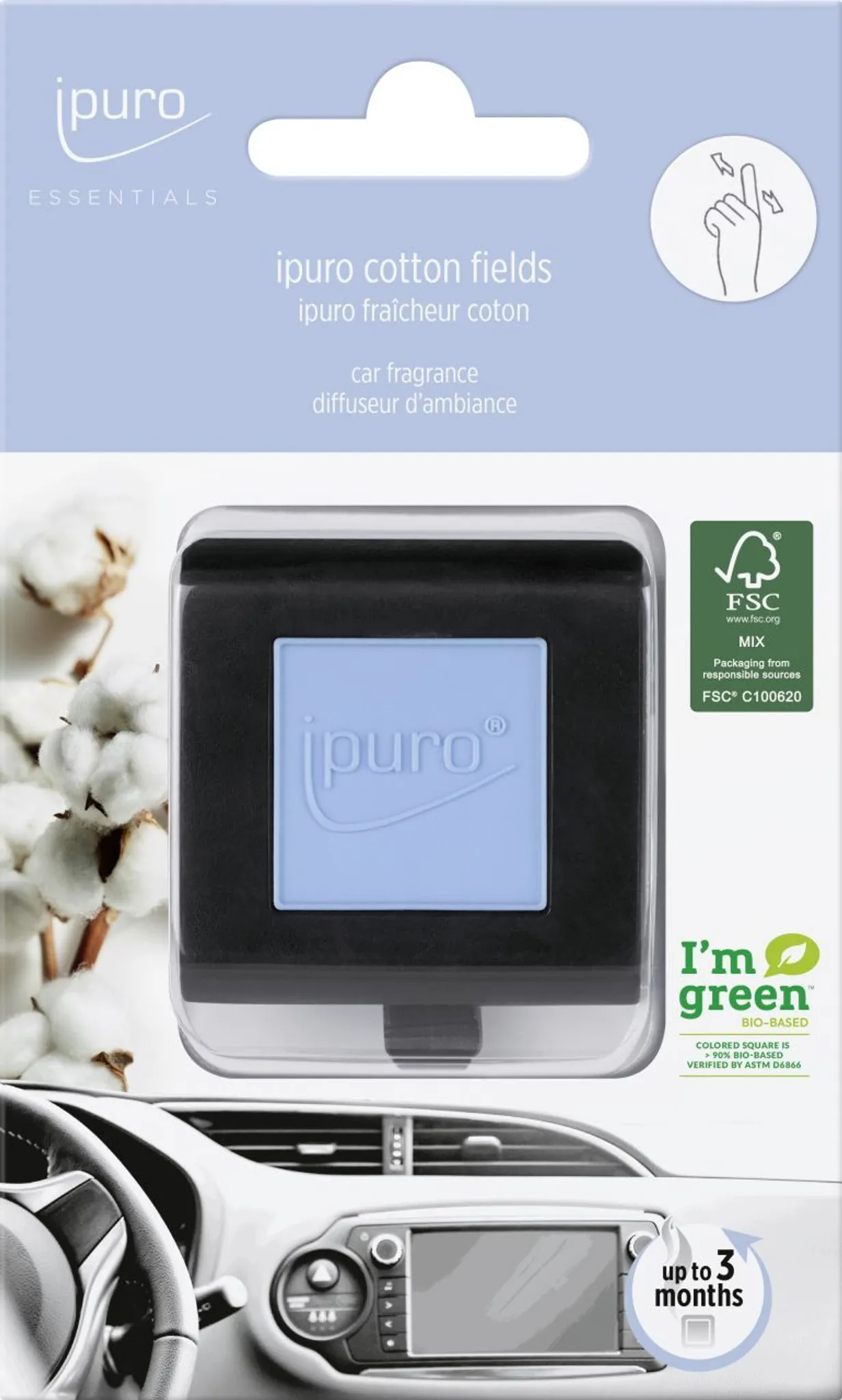 ipuro Essentials Autoduft Baumwolle Fields Lufterfrischer