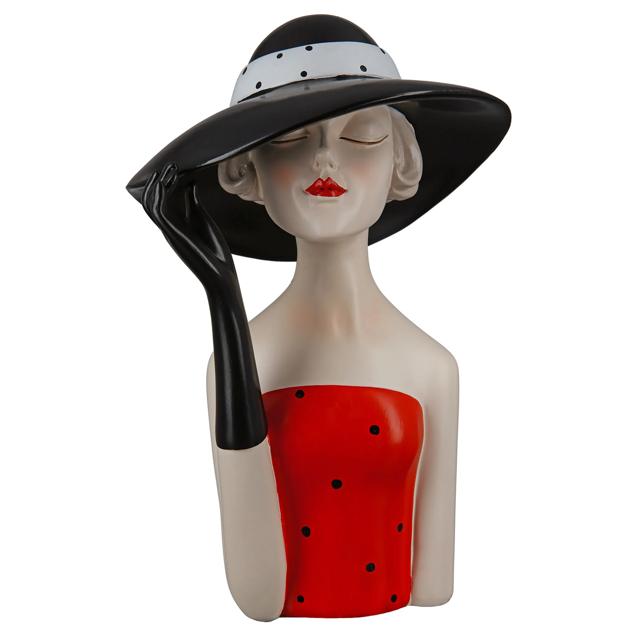 GILDE Dekofigur Figur Lady mit schwarzem Hut