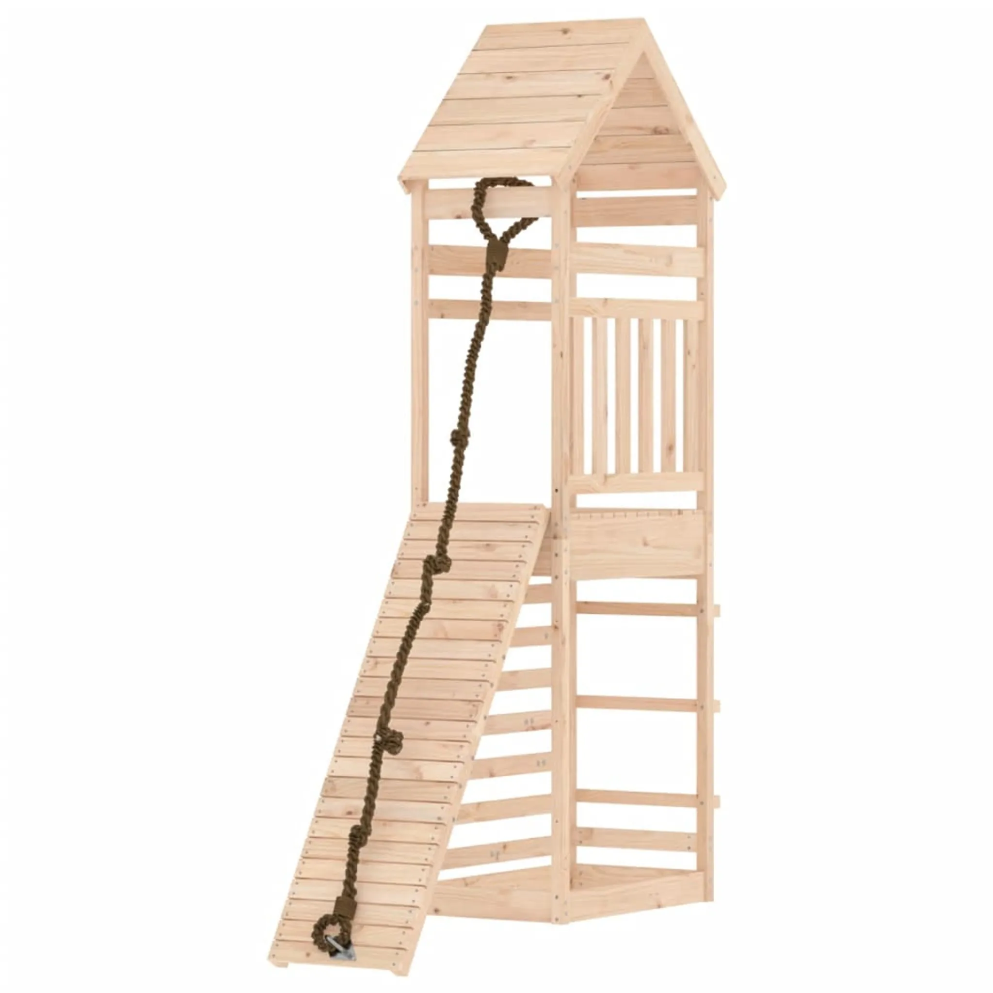 Spielturm mit Kletterwand Kiefer Massivholz