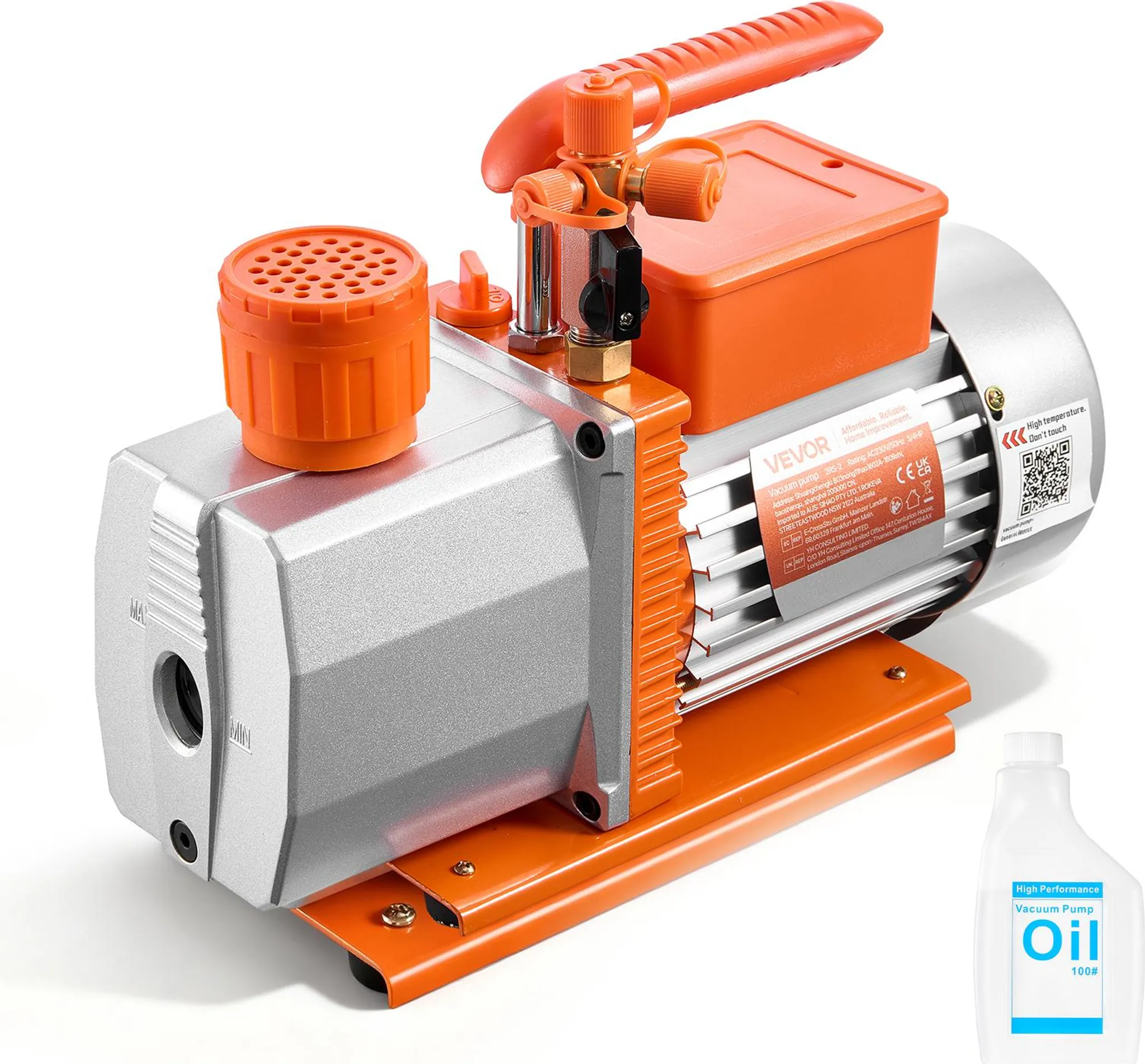 OldFe Vakuumpumpe 3 CFM Mit 3-Gallonen-Kammer – Einstufig, 220V, Für Entgasen, Klima & Verpackung
