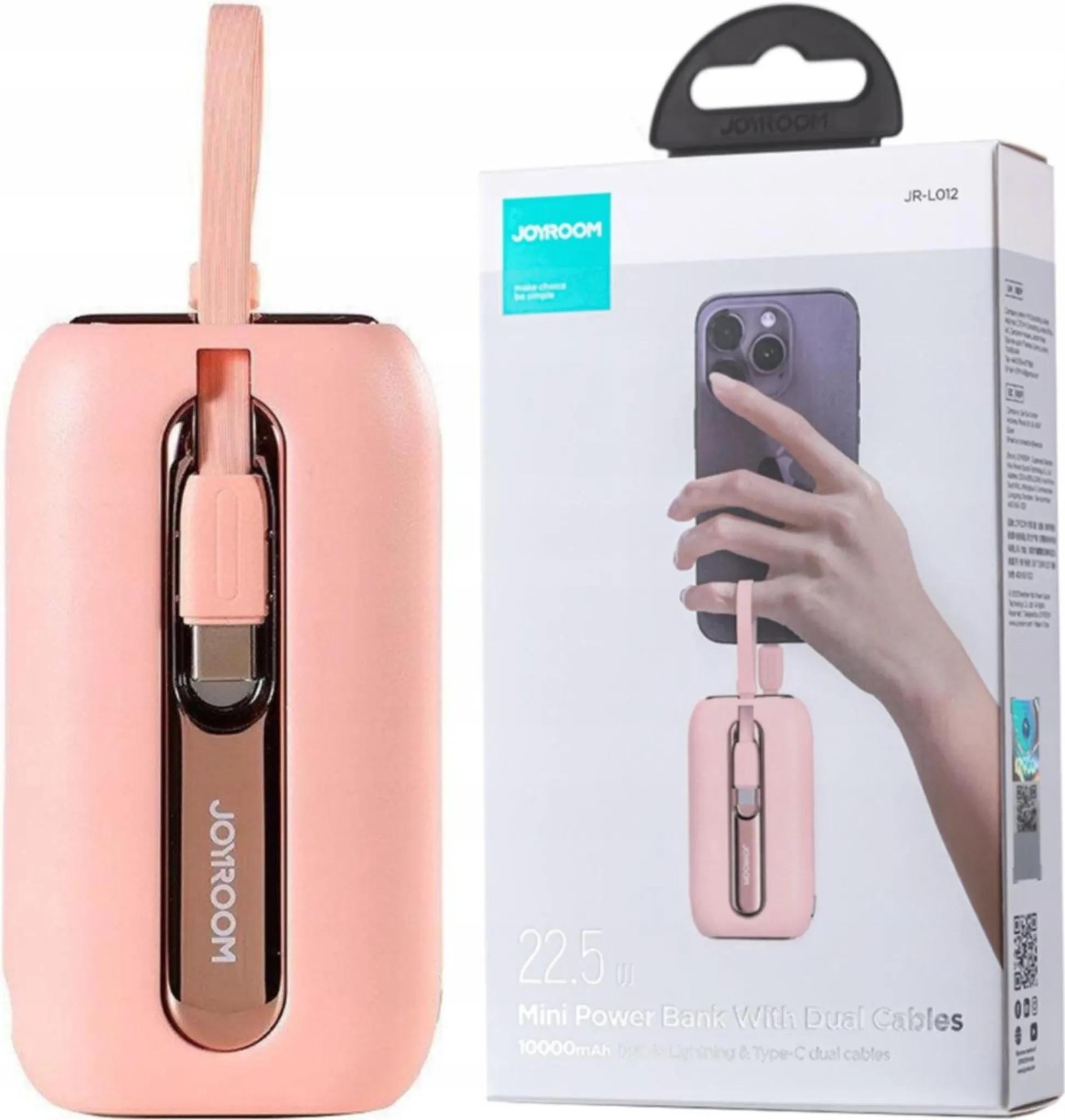 Powerbank Con Cavo Integrato 22.5W – 10000 MAh – Ricarica Rapida PD E QC – Display LED – Carica 6 Dispositivi – Per IPhone Huawei Xiaomi