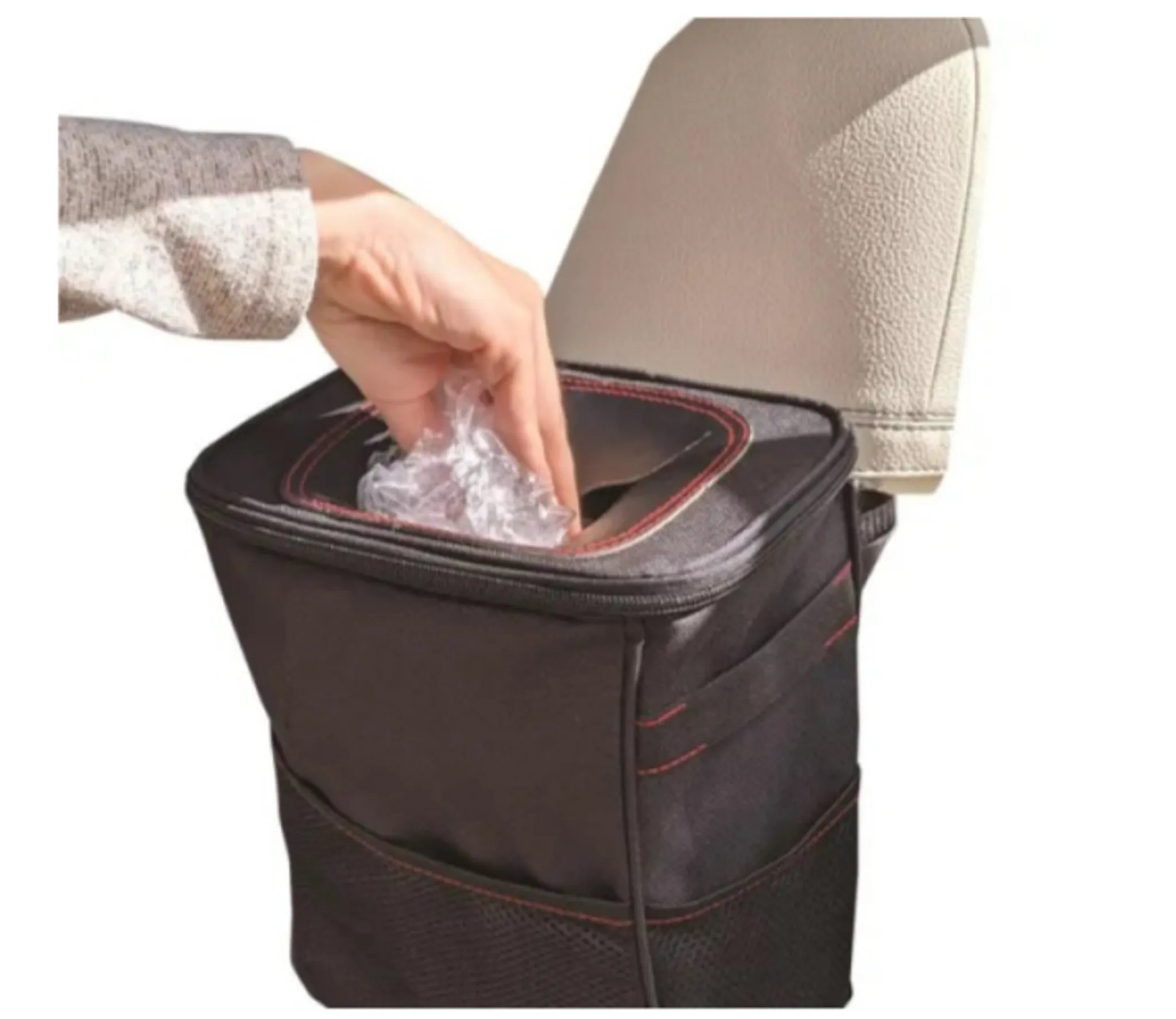 Auto-Mülleimer mit Deckel – hängender Auto-Müllsack mit  Aufbewahrungstaschen, tragbarer, faltbarer, wasserdichter Auto-Organizer,  10 l