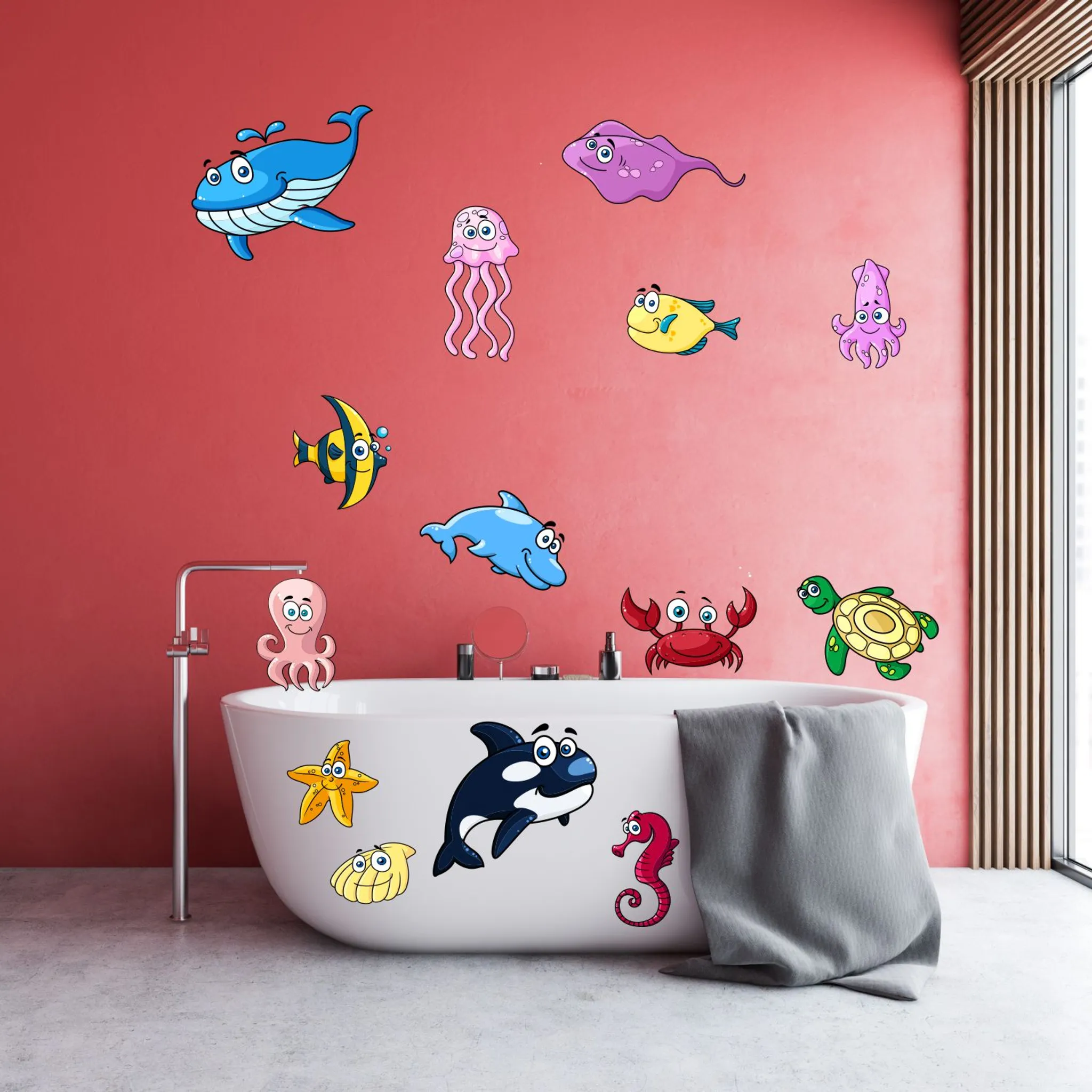 14 badezimmer aufkleber set fische | kaufland.de