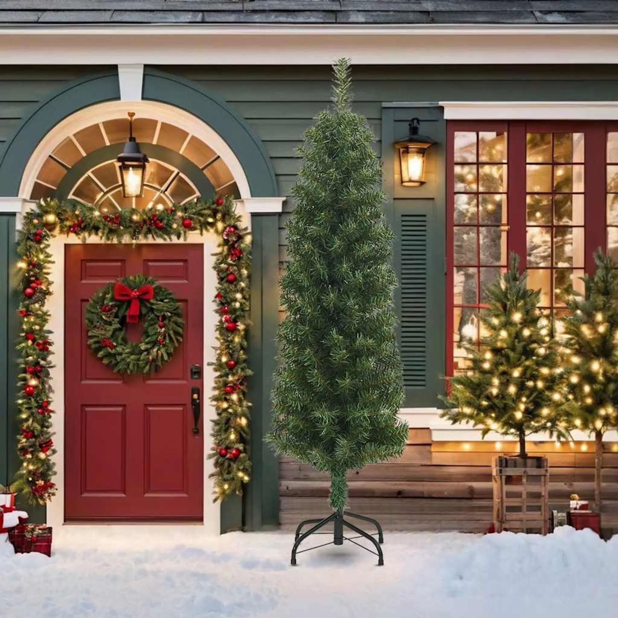 Metall-Weihnachtsbaum 105cm Schwarz - Moderner Tannenbaum Mit Teelichthaltern