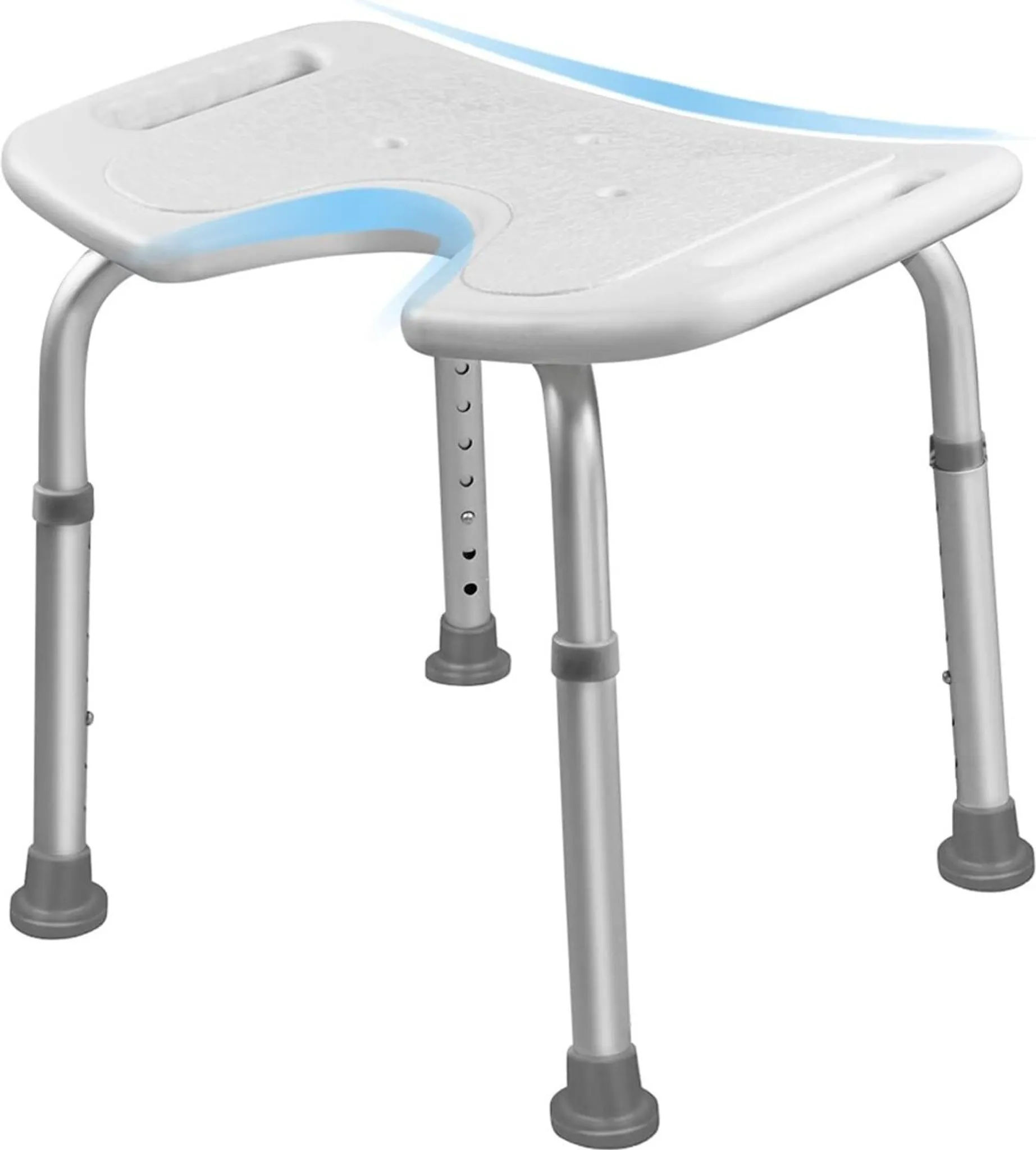 Sgabello Per Doccia Altezza Regolabile Primematik – Struttura Alluminio 1,25 Mm, Base Antiscivolo, 8 Posizioni Da 38 A 56 Cm, Per Anziani E Mobilità Ridotta
