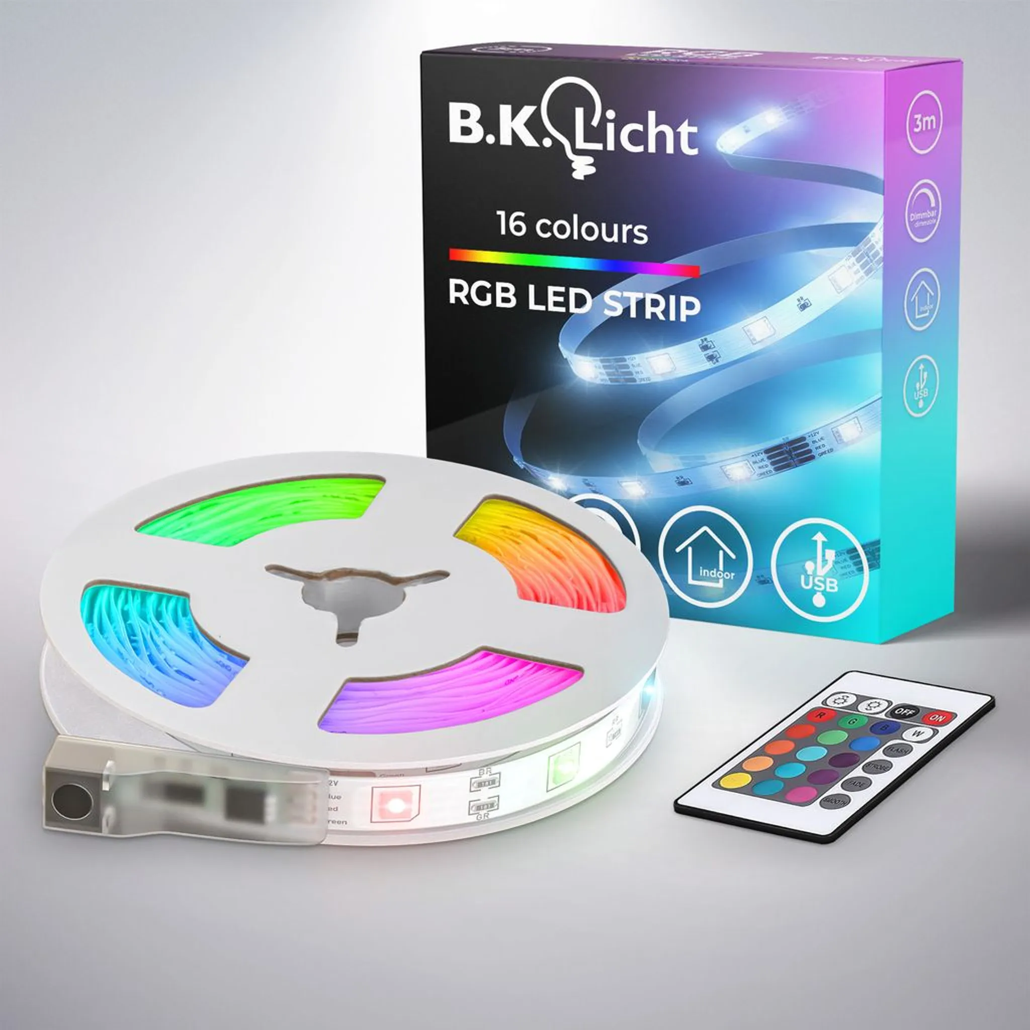 USB RGB 3m Stripe LED Lichtleiste