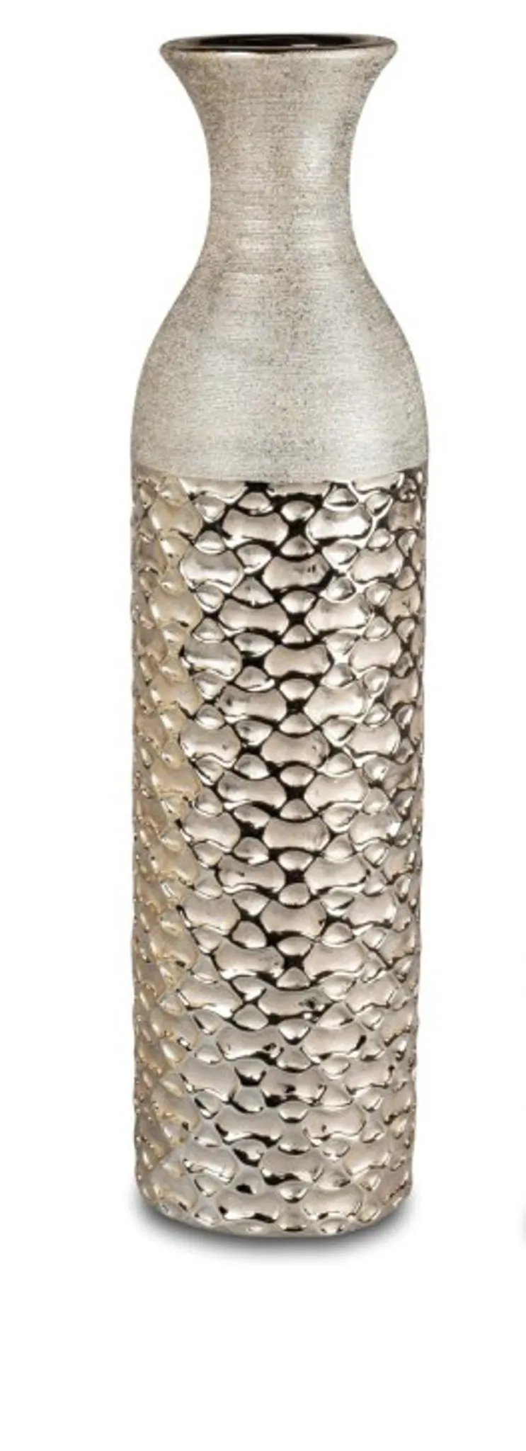  Handgearbeitetes Vasen 2er Set Oriental 33cm Silber mit