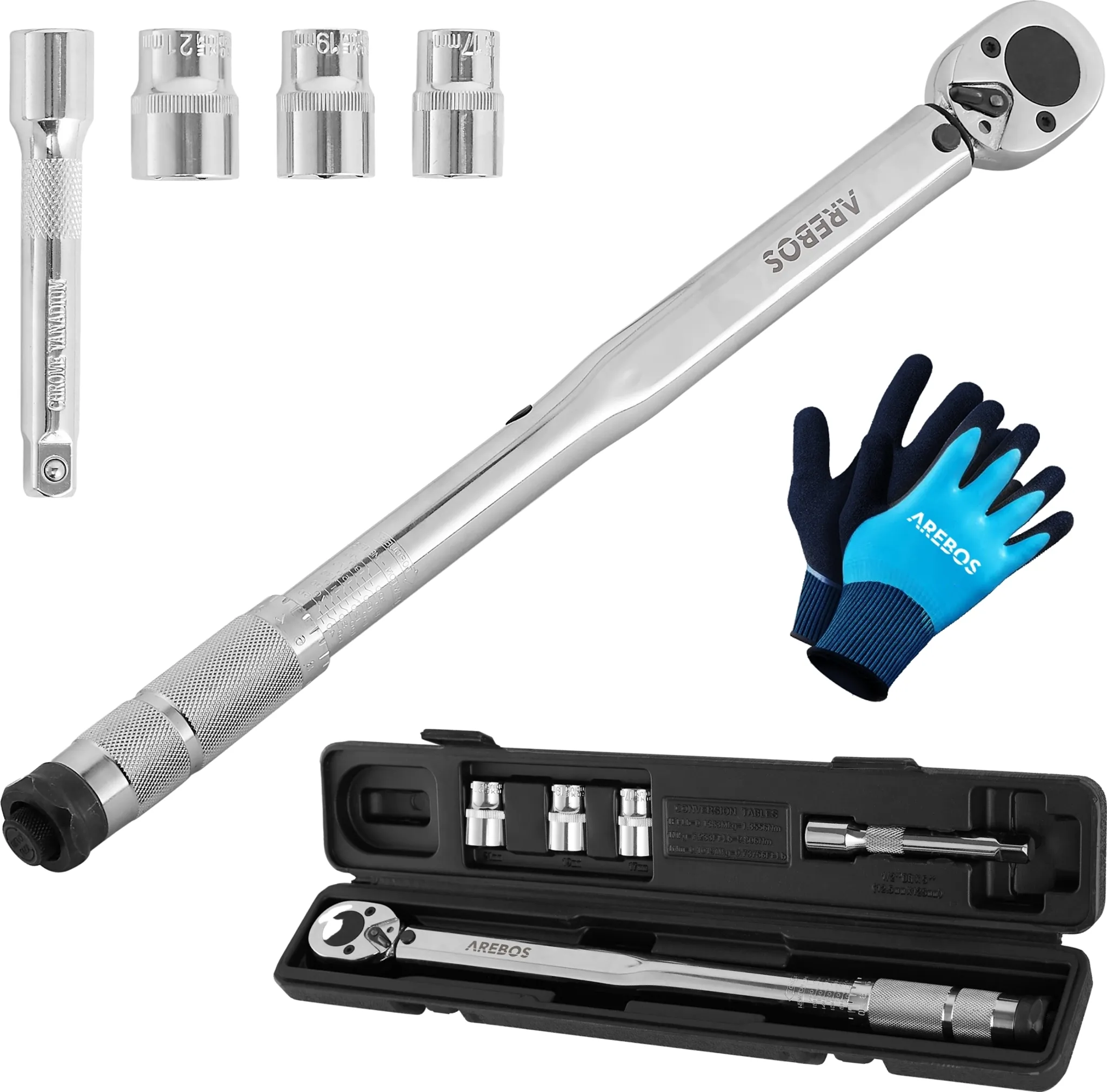 Clé Dynamométrique 1/4" 15 Pièces + Douilles - Neuve