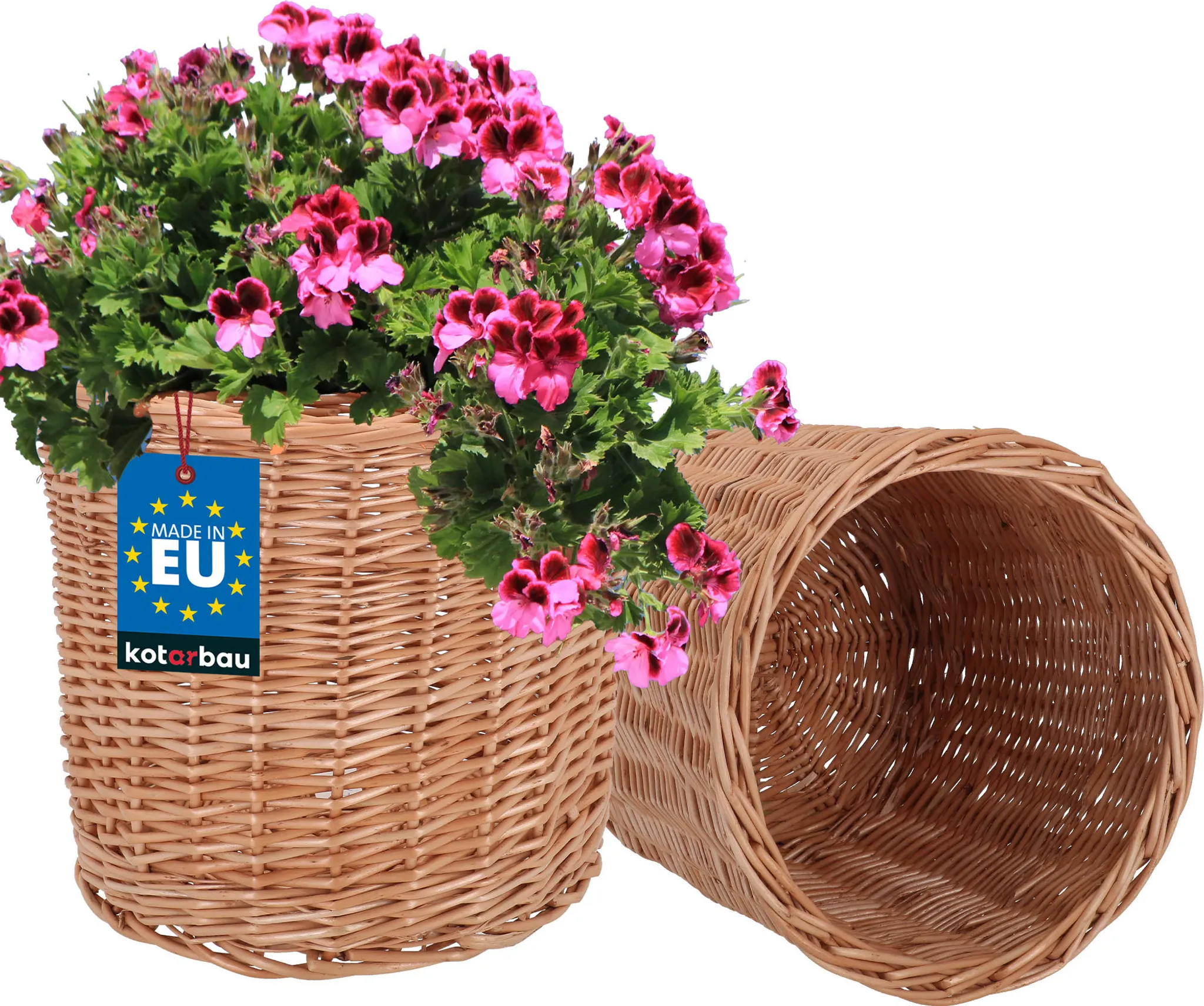 Set di 2 vasi rattan sintetico marrone BERBERIS