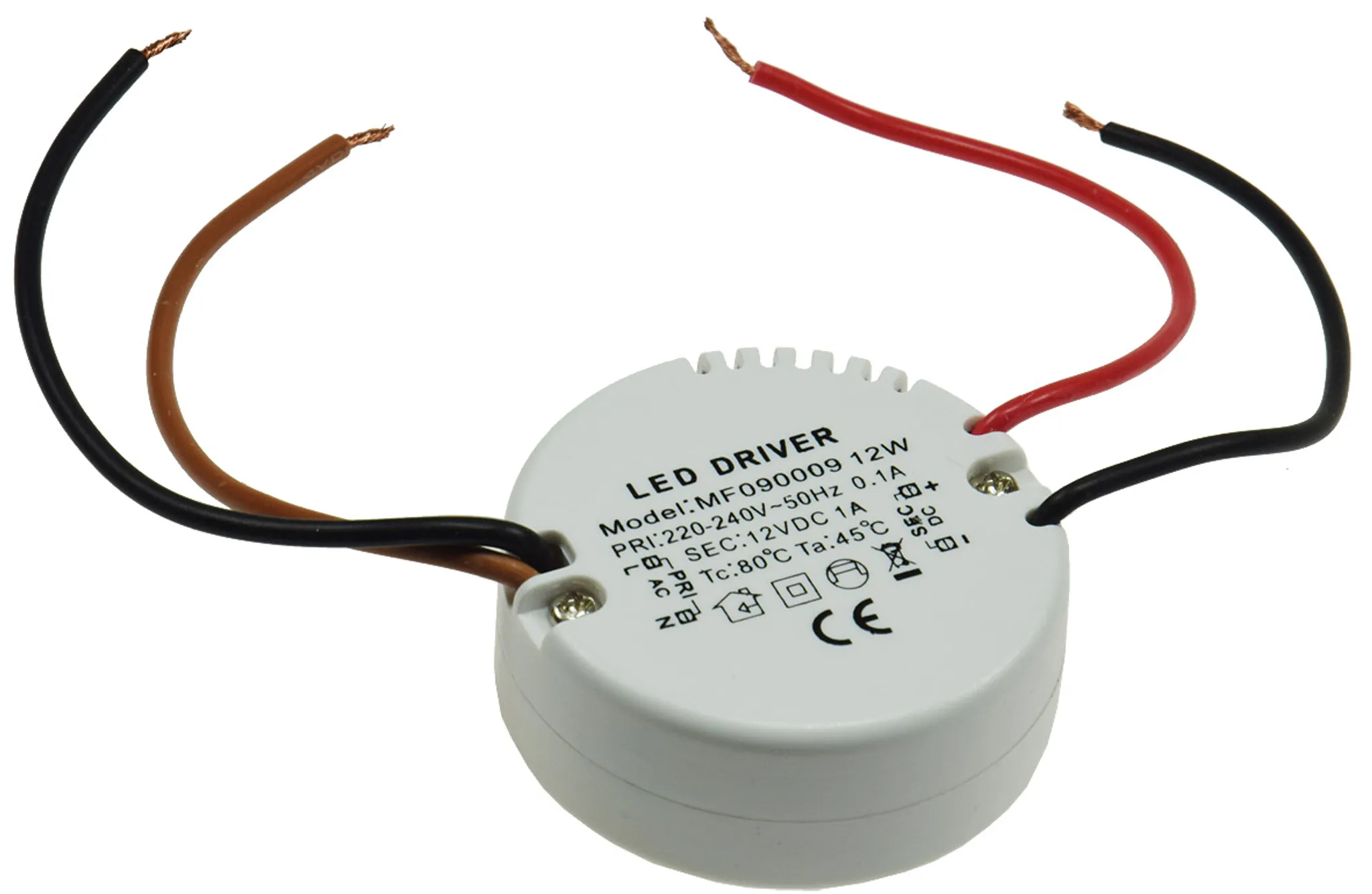 LED Trafo 230V~ auf 12Volt= 12Watt Rund Transformator Netzteil für LED  Beleuchtung - ØxH 55x23mm passt in Unterputz Dosen