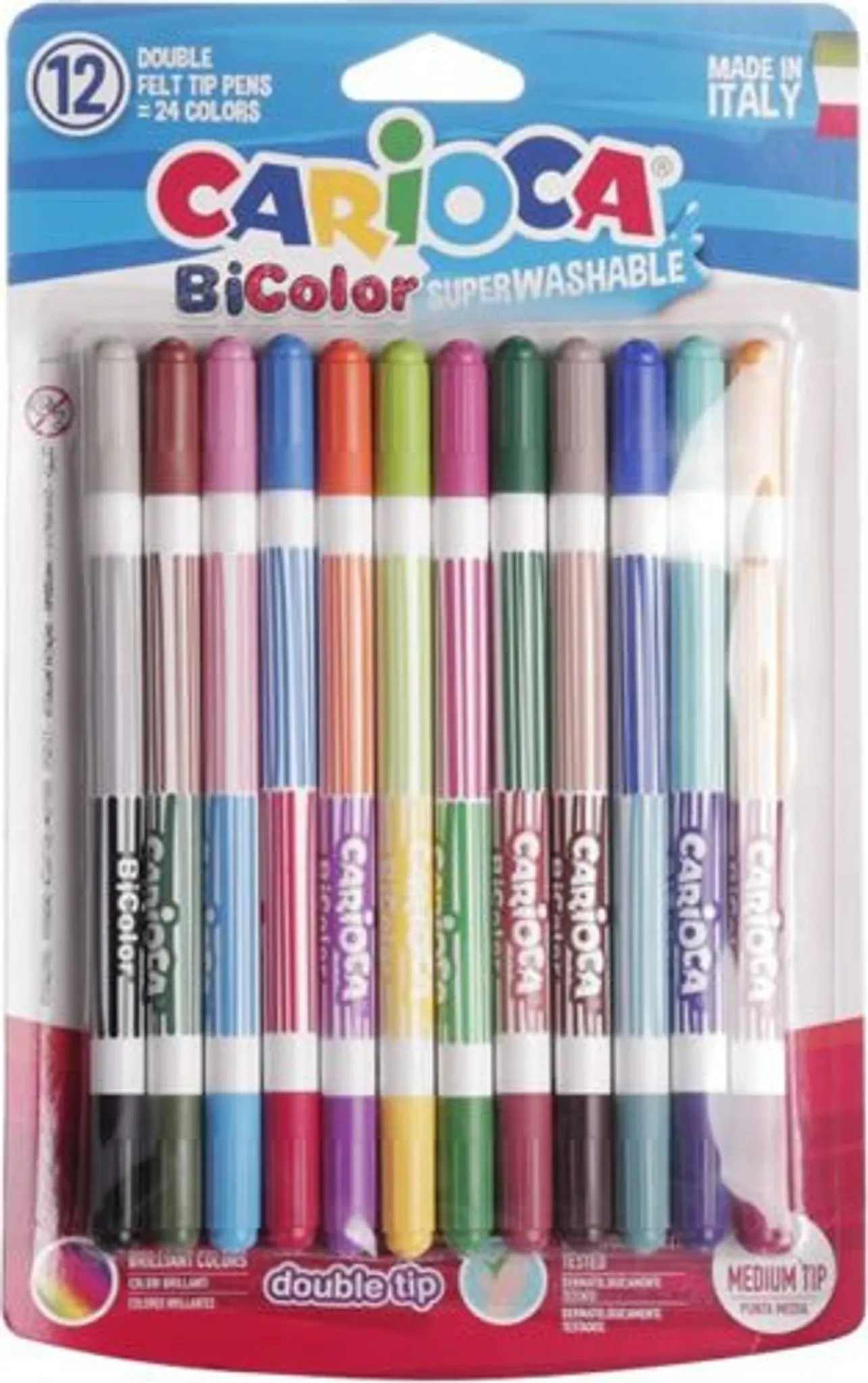 CARIOCA Marqueurs à croquis Colori Plus - Marron double pointe biseautée, encre à base d'alcool à odeur légère, séchage rapide, tracé fluide, parfaits pour dessin, illustration (boîte de 4 marqueurs