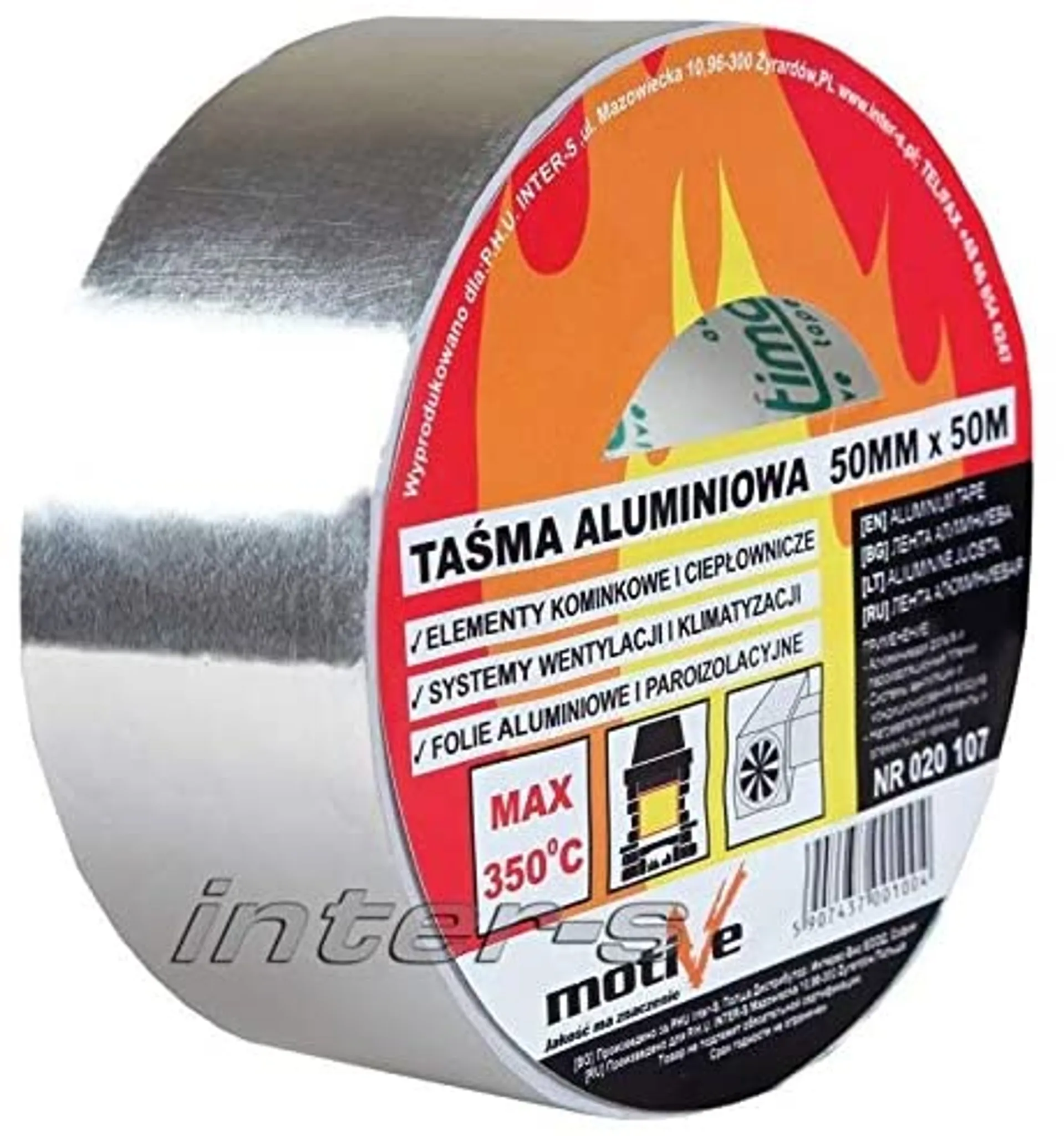 350°C Alu Aluband Aluminium Klebeband selbstklebend Kleberolle 50mm/50m