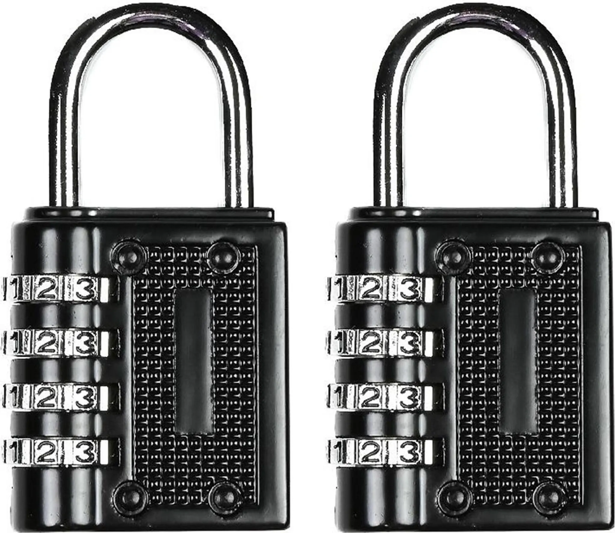 BASI Rundbügelschloss 2er Set - Zahlencode 4-stellig Für Fahrrad, Tor & Container