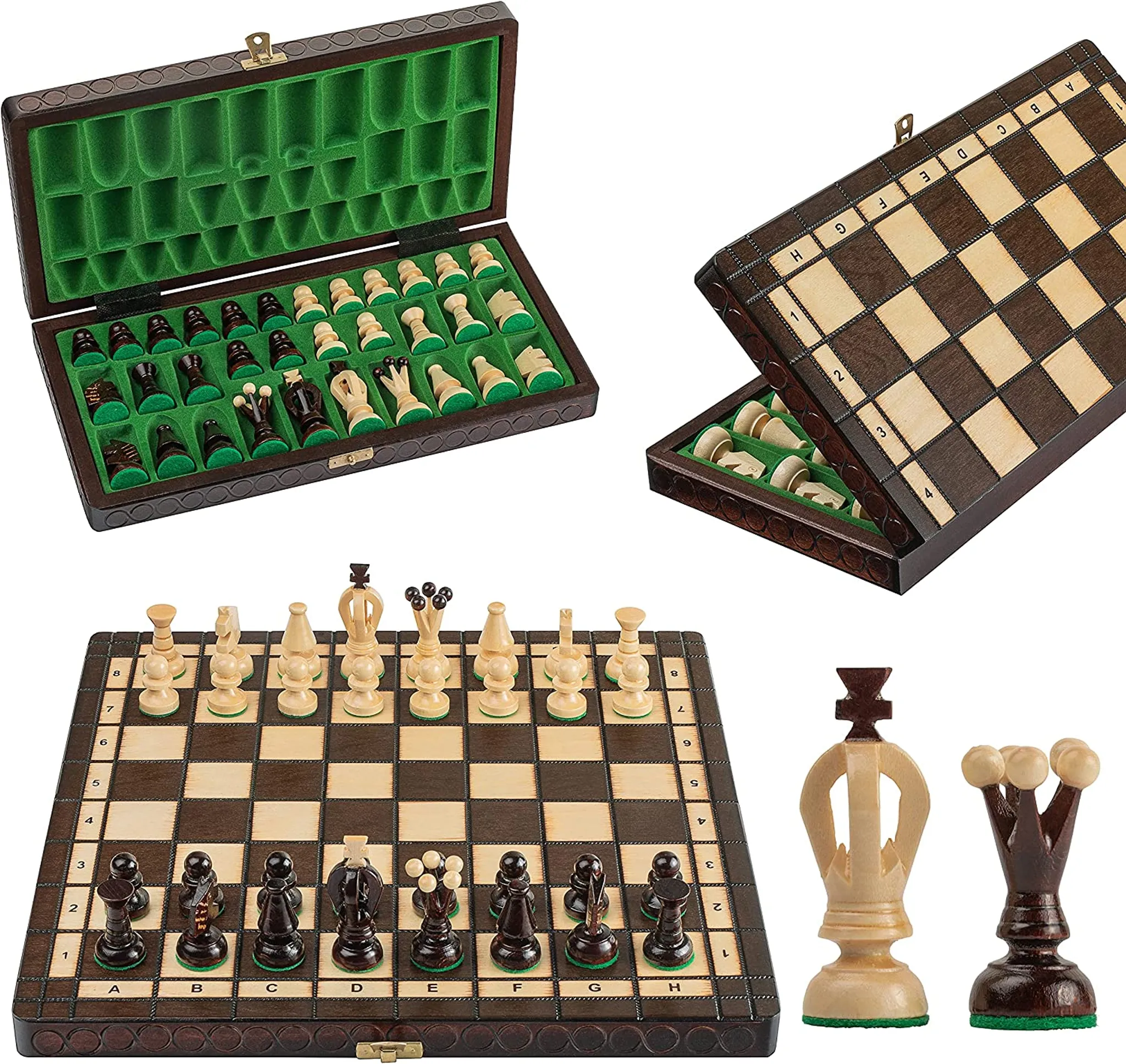 Holz Schach Set Faltbare Magnetischen Große Board Mit 32 Schach