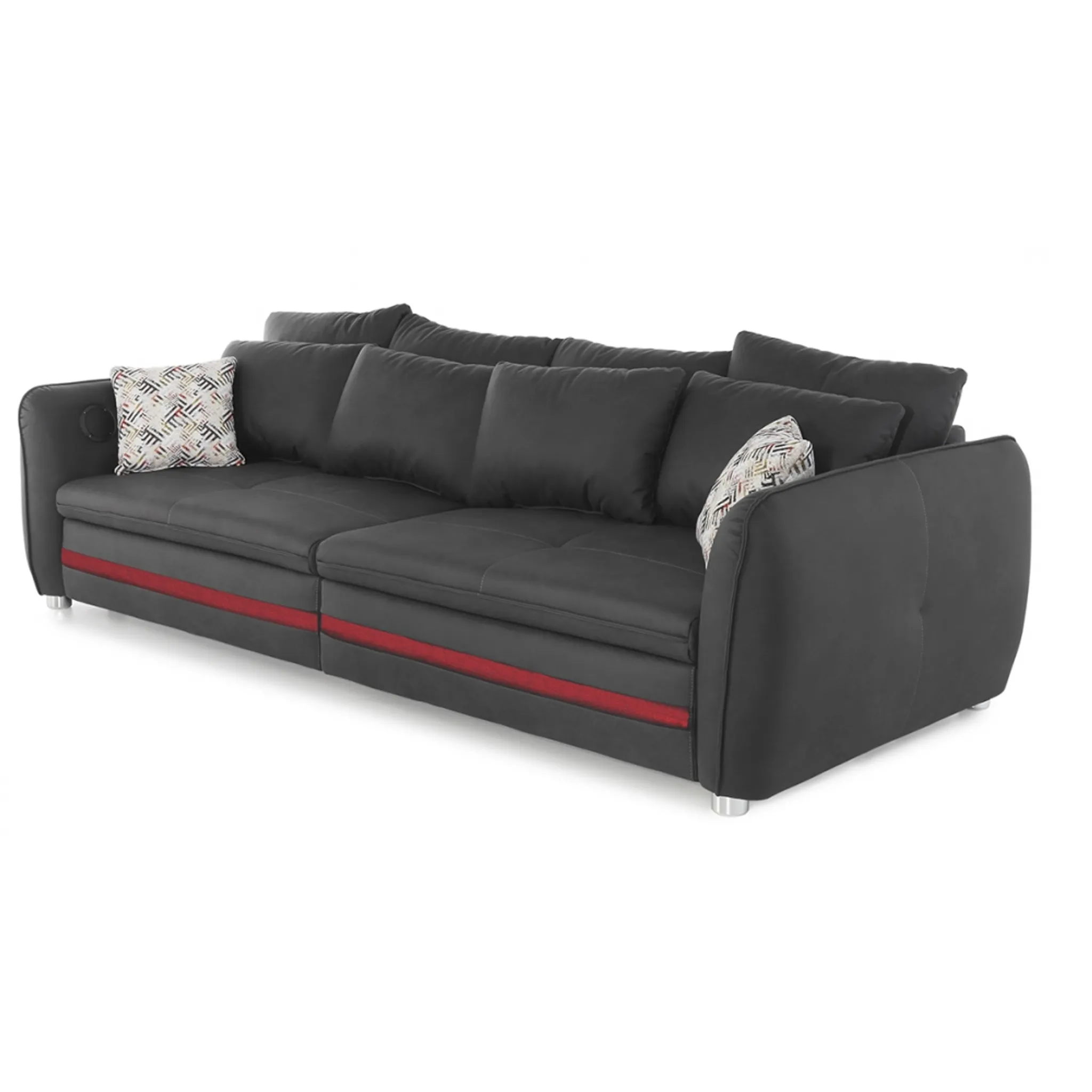 Big Sofa Couch Schlafsofa LED Beleuchtung Bluetooth Soundsystem ca. 20 cm  LOUNGE Grau
