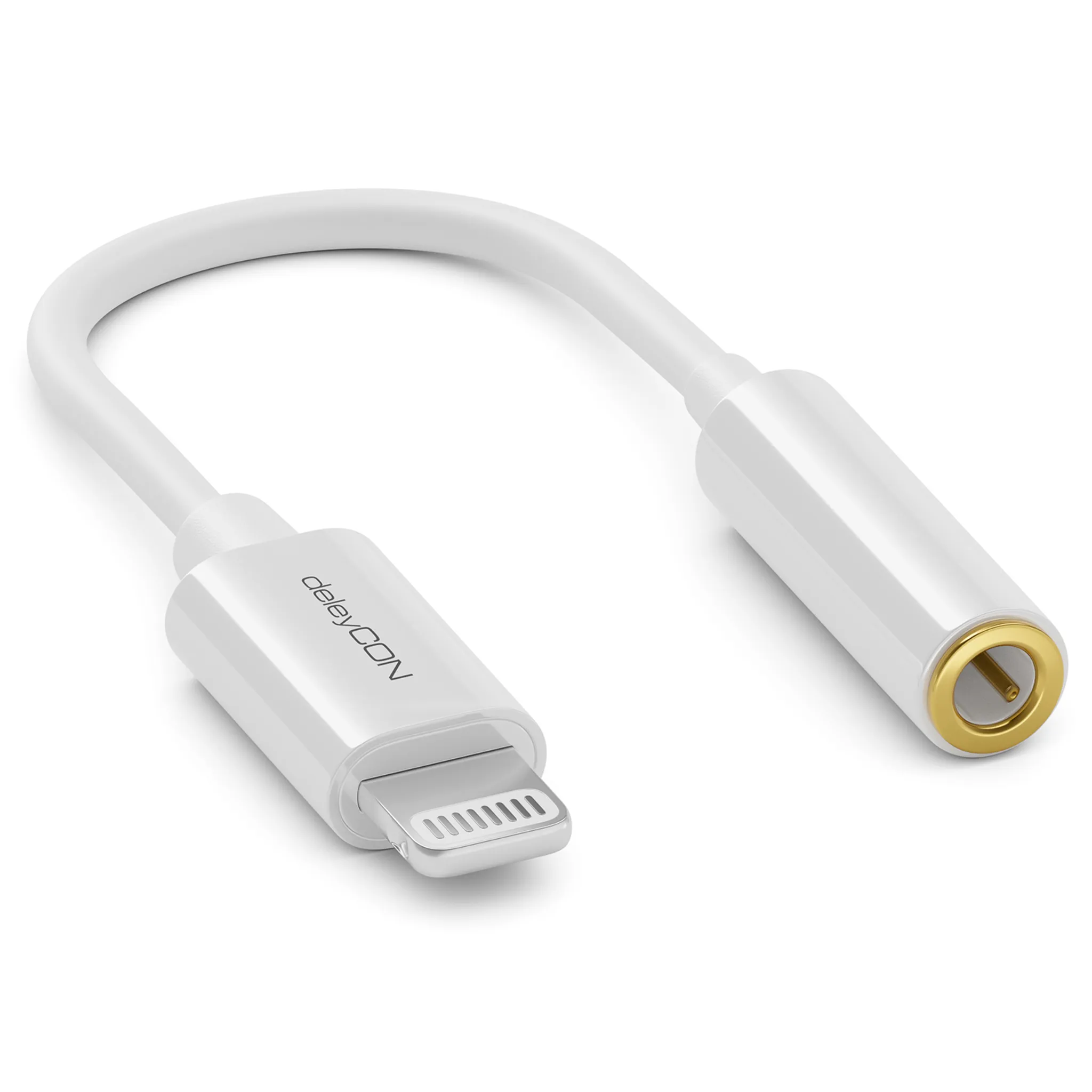 deleyCON Kopfhörer Adapter für iPhone Lightning 8-Pin auf 3,5mm Klinke  Schwarz, Klinke, Kabel & Adapter