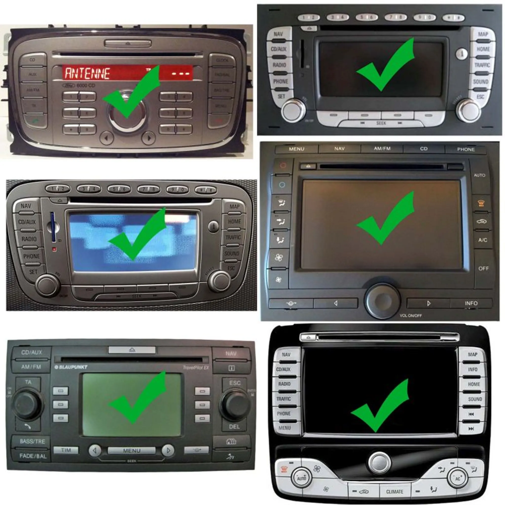 JVC MP3 Bluetooth USB AUX Autoradio für Ford Fusion Transit Kuga 05-12 schwarz 
